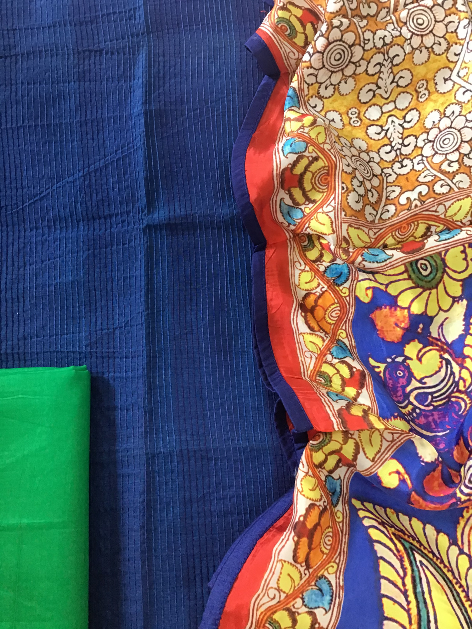 Pure Chanderi Embroidered Suit - Blue