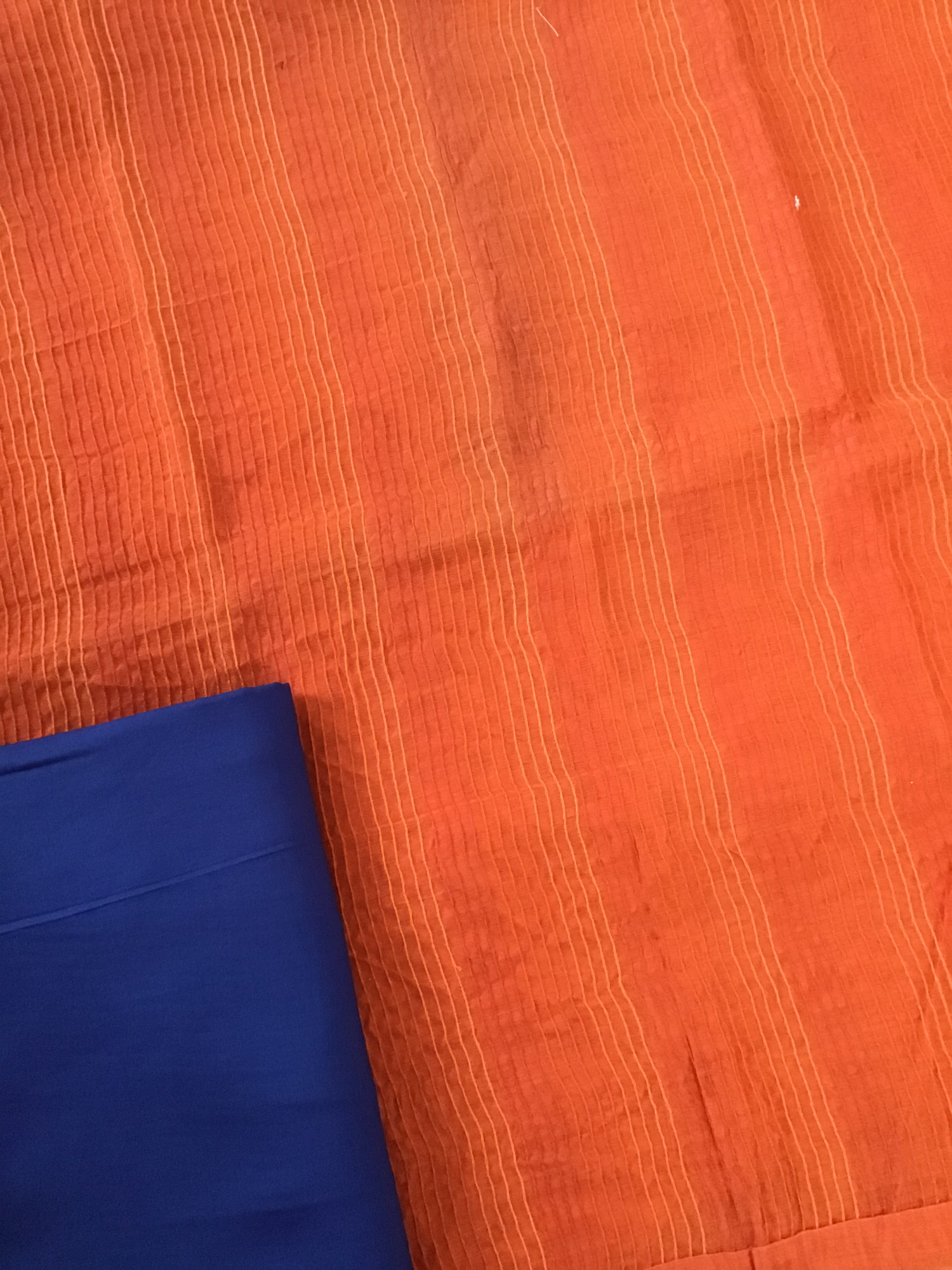 Pure Chanderi Embroidered Suit - Orange