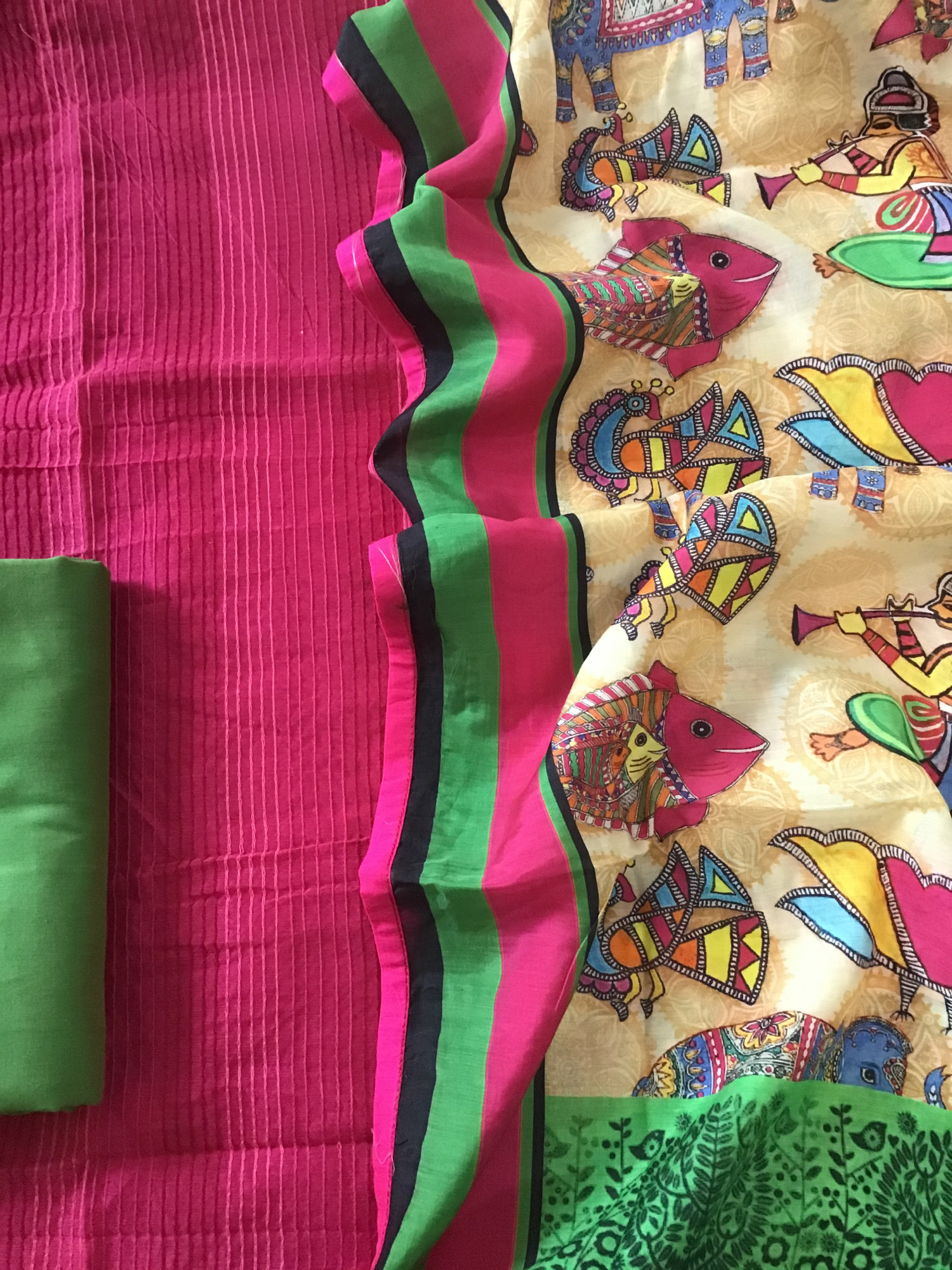 Pure Chanderi Embroidered Suit - Pink