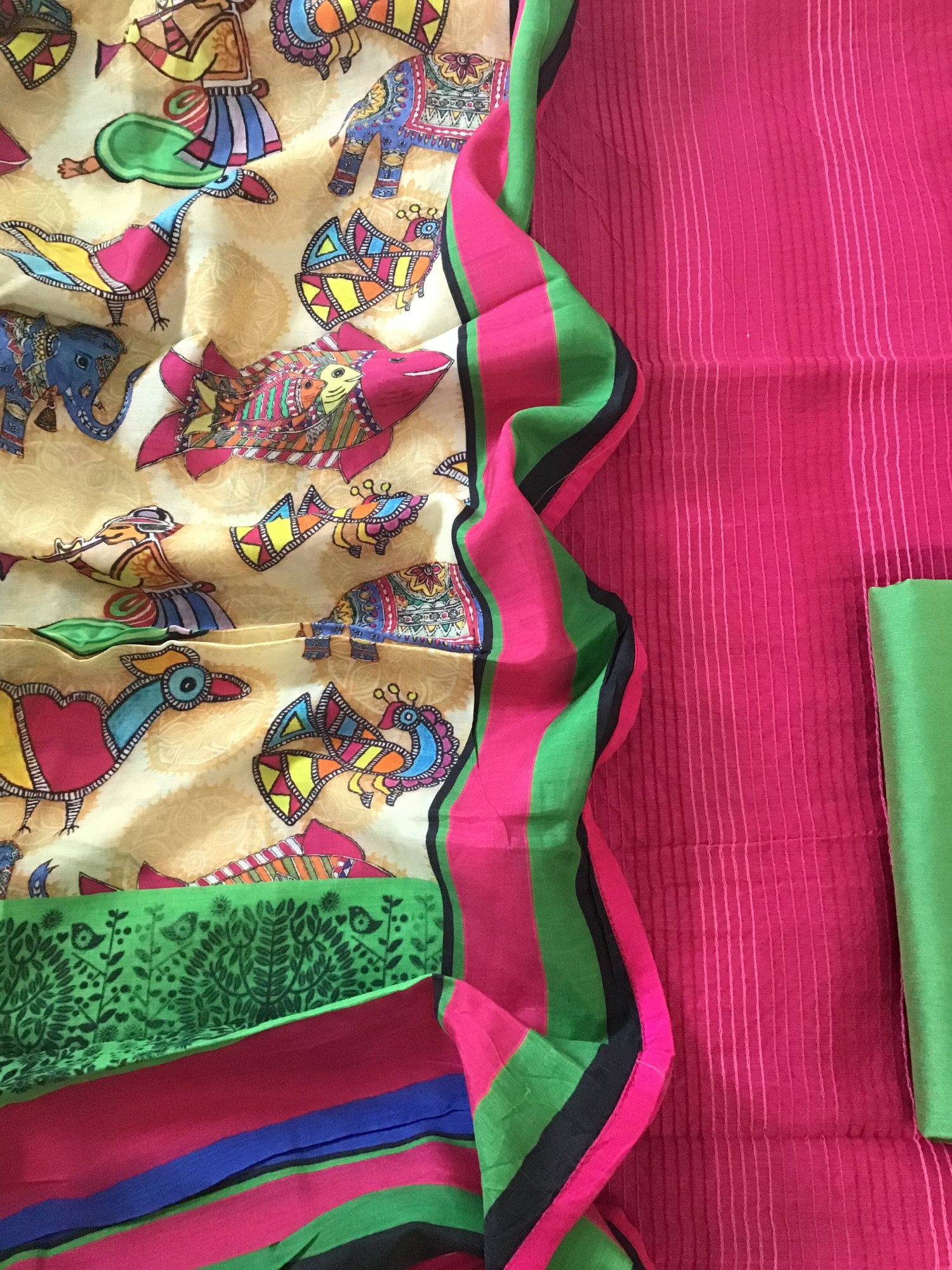 Pure Chanderi Embroidered Suit - Pink