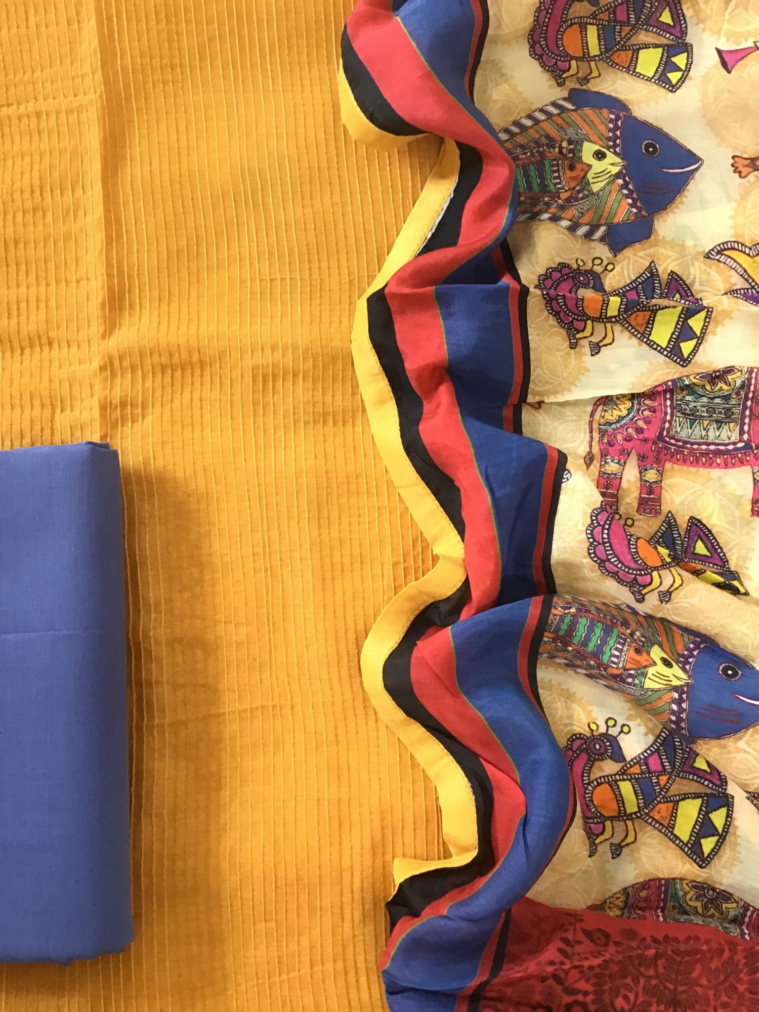 Pure Chanderi Embroidered Suit - Yellow