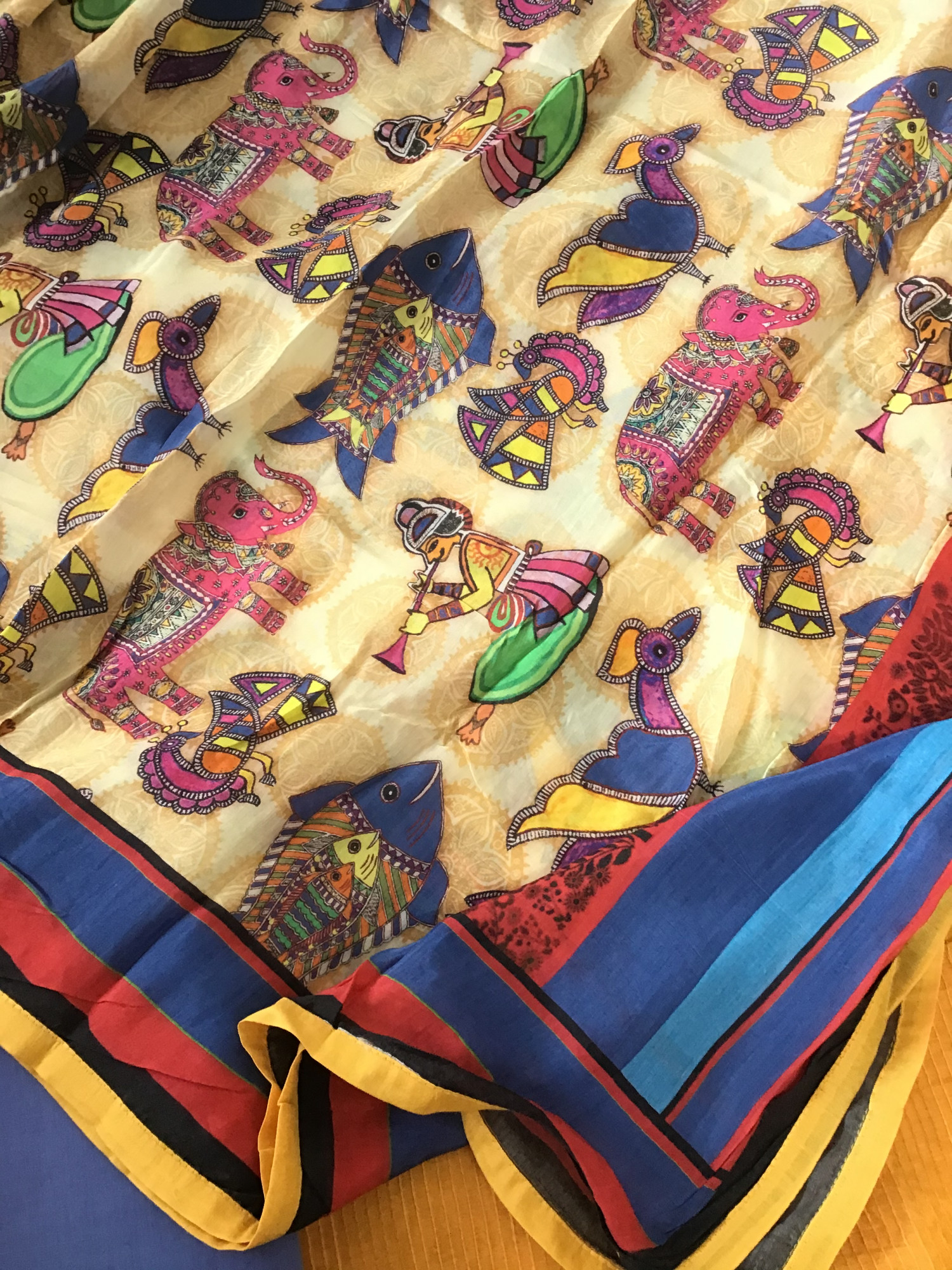 Pure Chanderi Embroidered Suit - Yellow