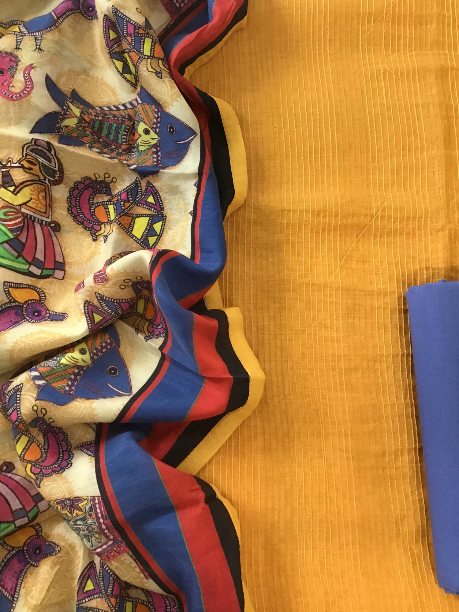 Pure Chanderi Embroidered Suit - Yellow