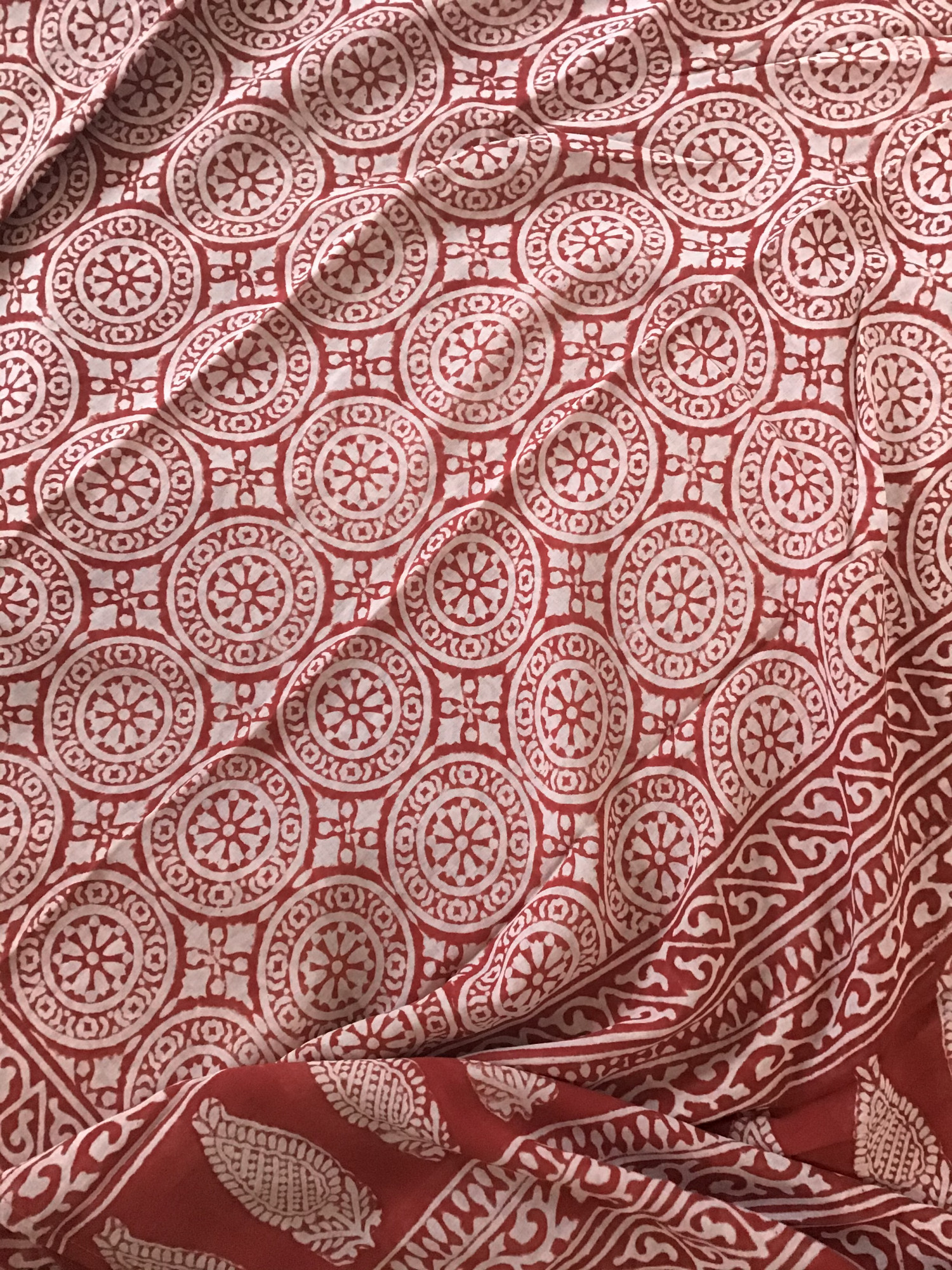 Pure Cotton Printed Suit - Red