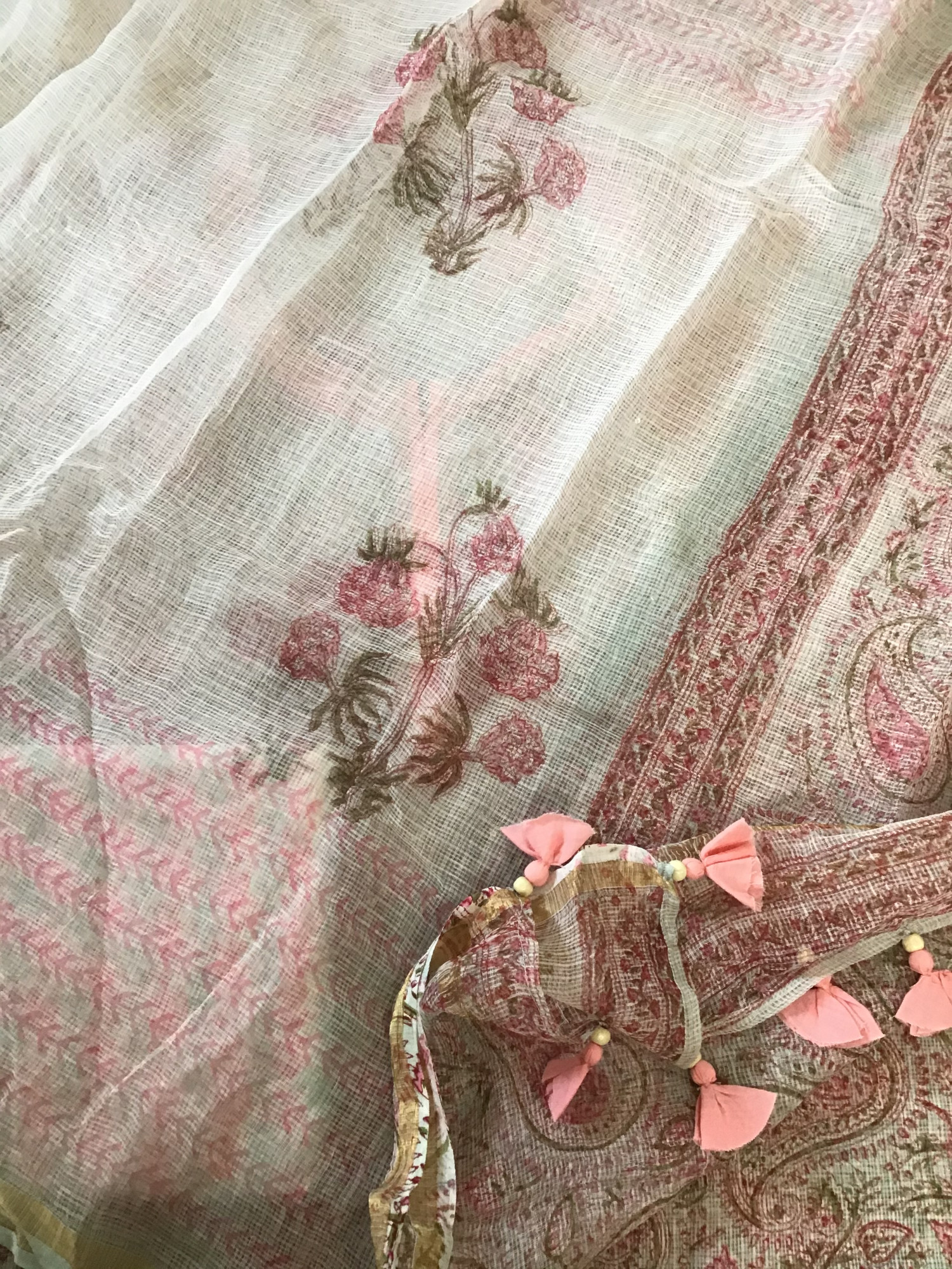 Pure Kota Cotton Printed Embroidered Suit - Blue