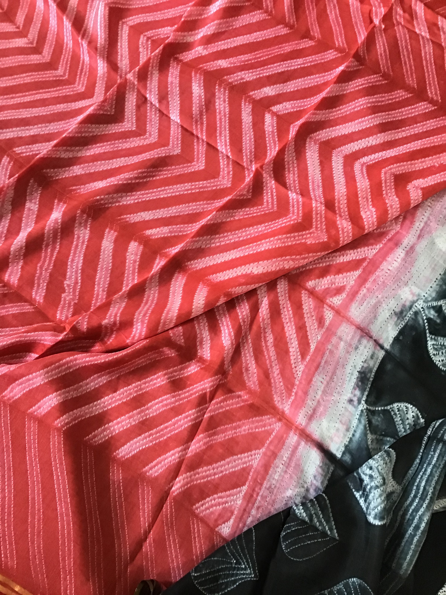 Pure Fine Muslin Shibori Printed Suit - Black