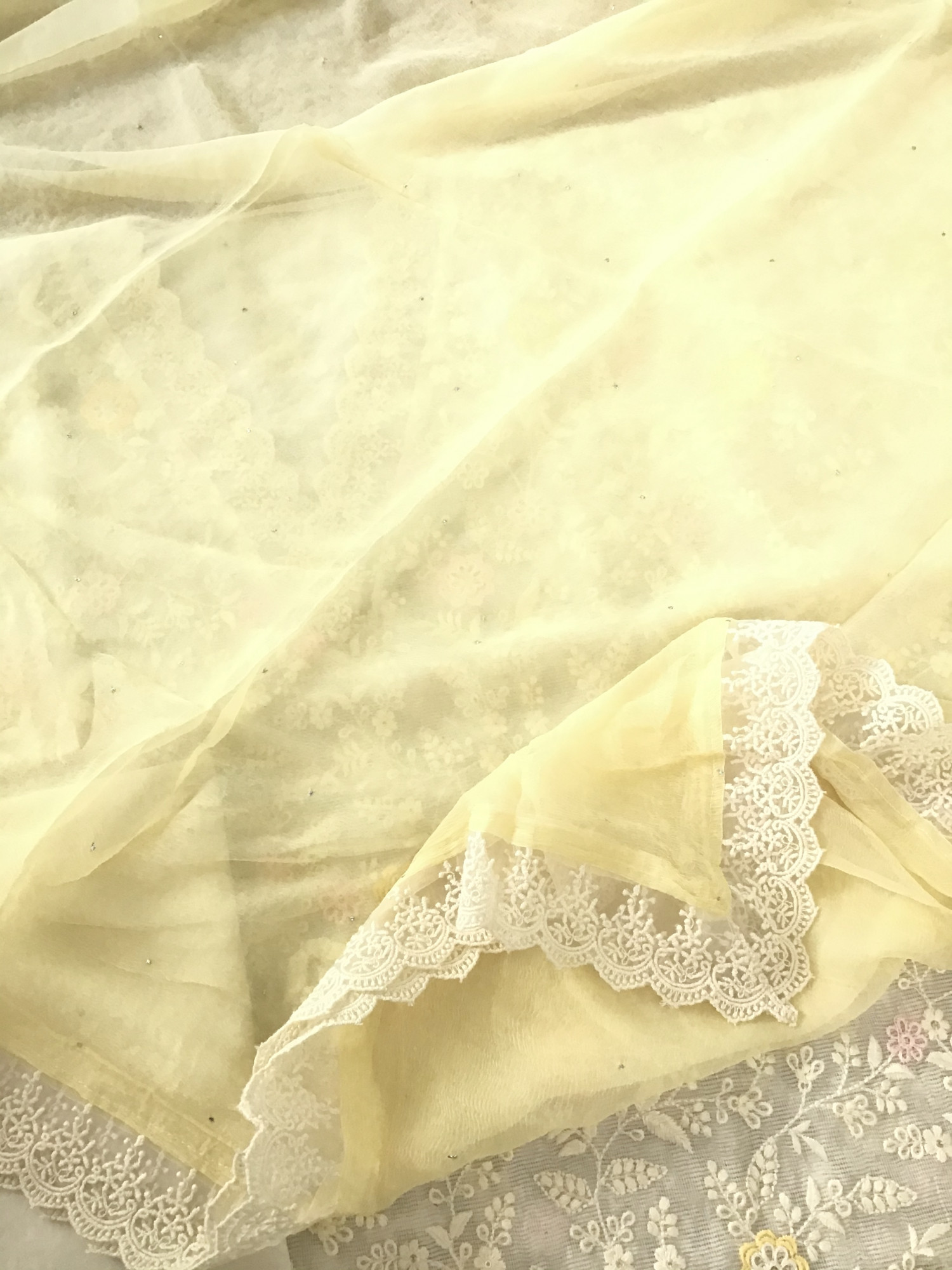 Soft Supernet Embroidered Suit - Off White