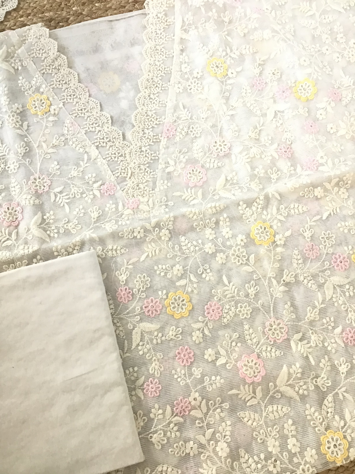 Soft Supernet Embroidered Suit - Off White