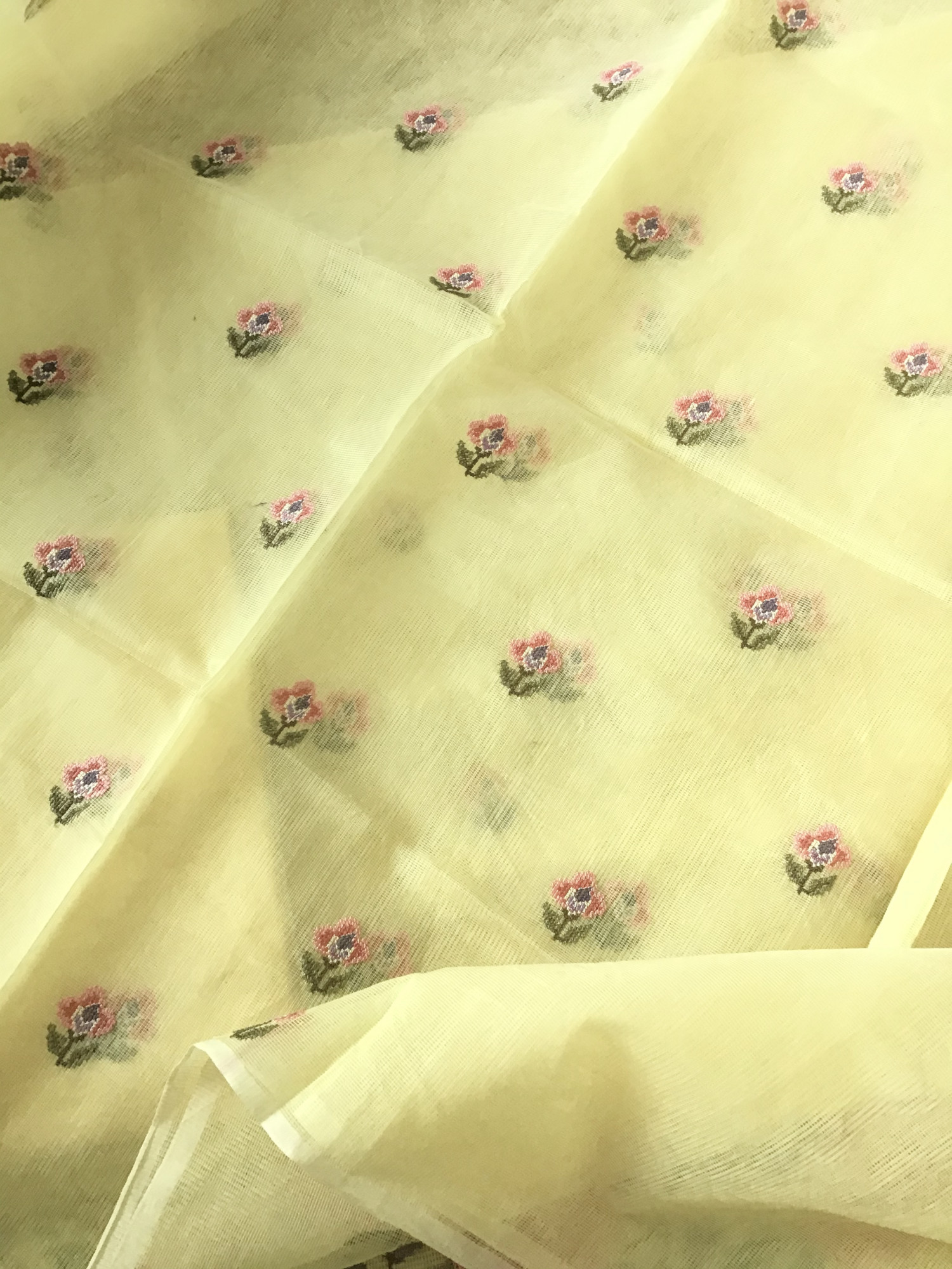 Soft Supernet Embroidered Suit - Yellow