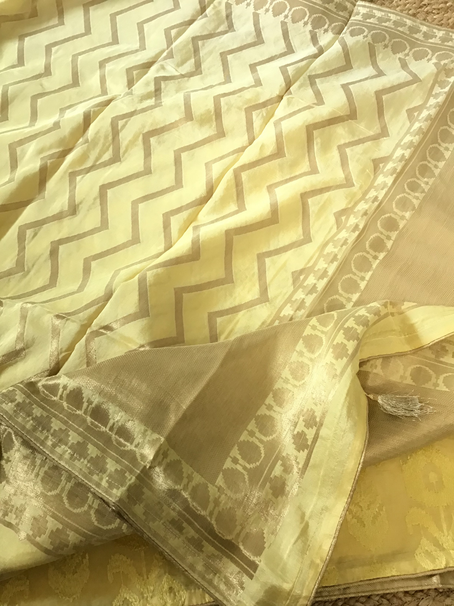 Pure Muslin Embroidered Suit - Yellow