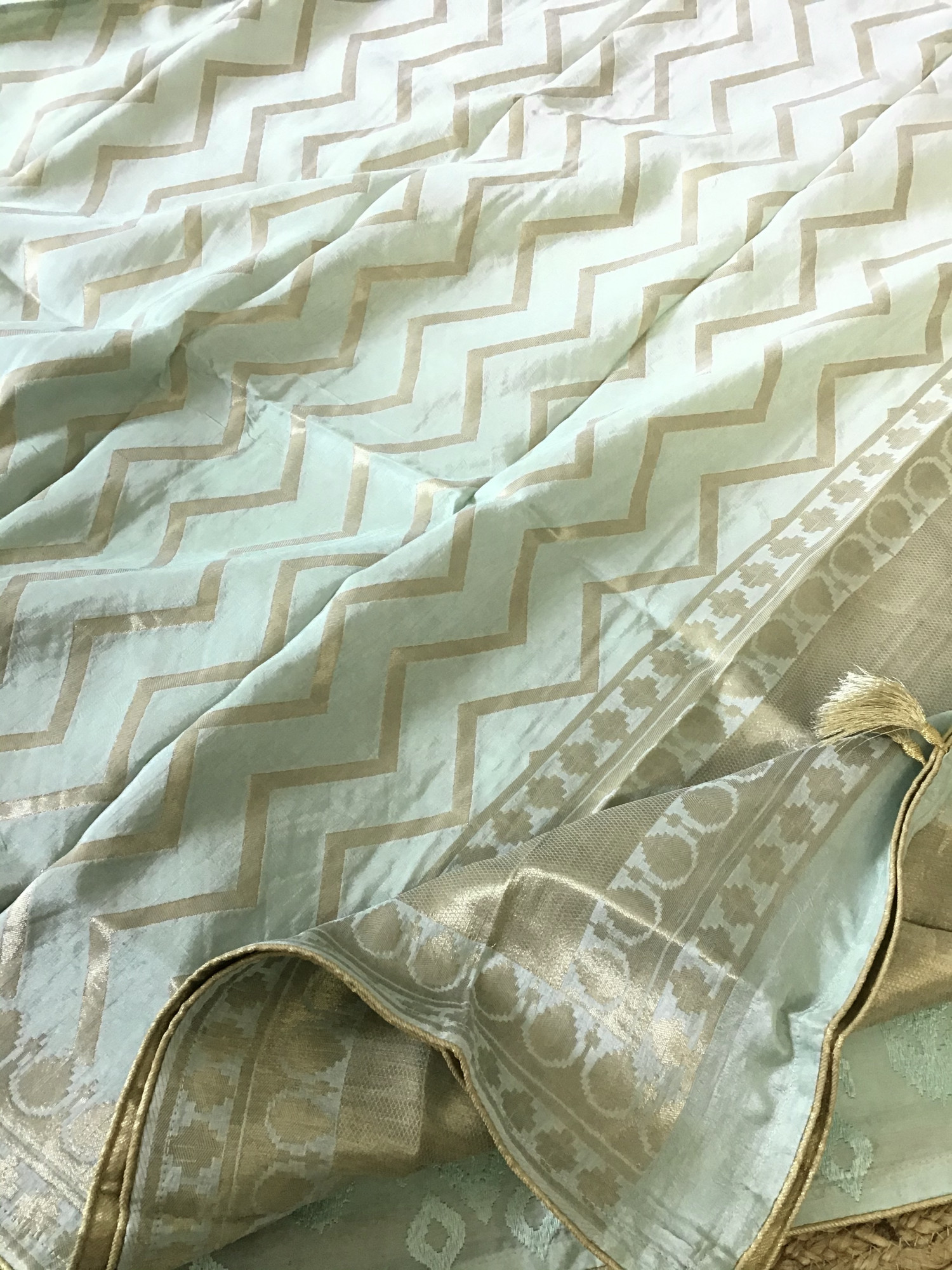 Pure Muslin Embroidered Suit - Green