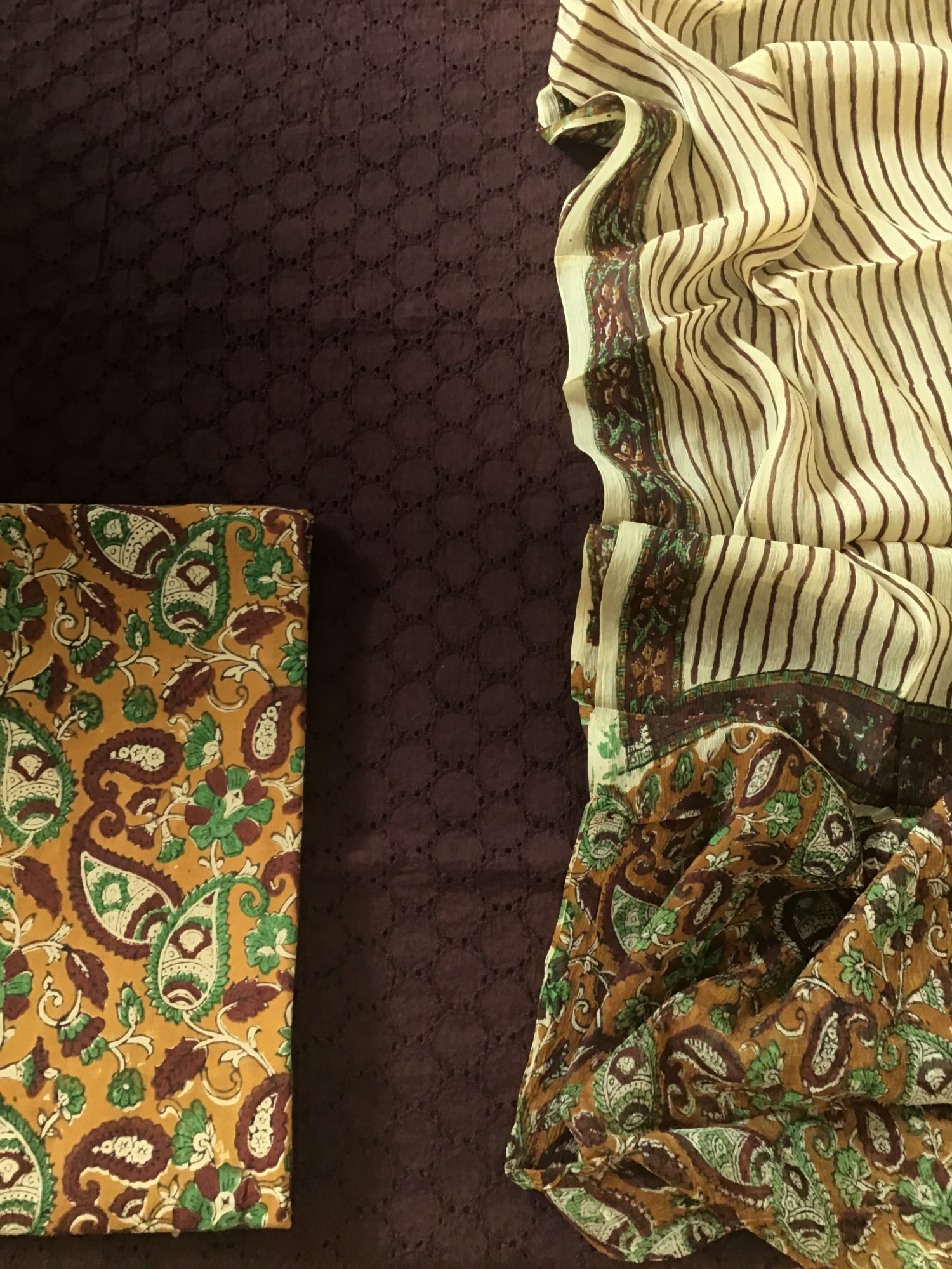 Pure Hakoba Cotton Embroidered Suit - Brown