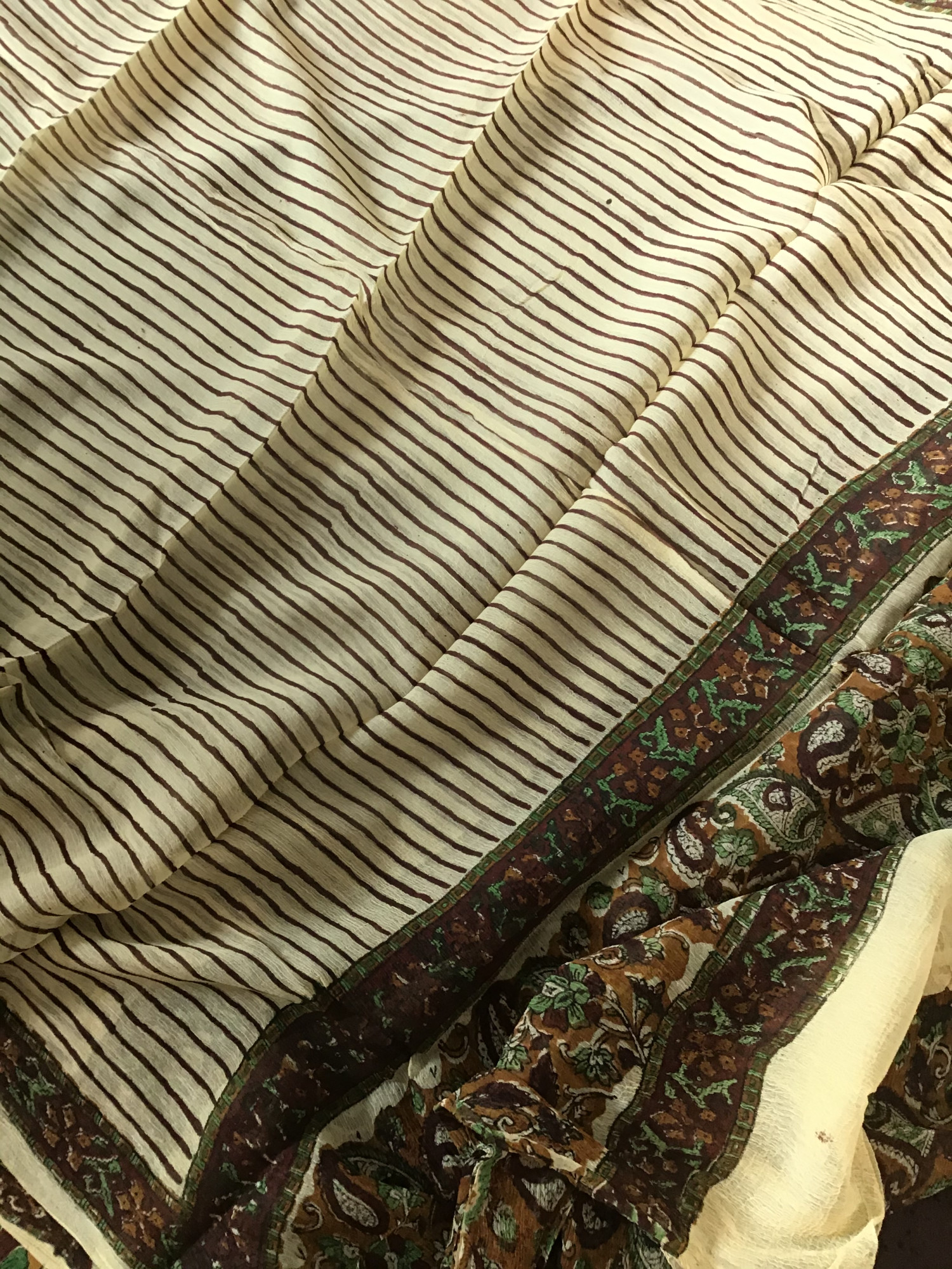 Pure Hakoba Cotton Embroidered Suit - Brown