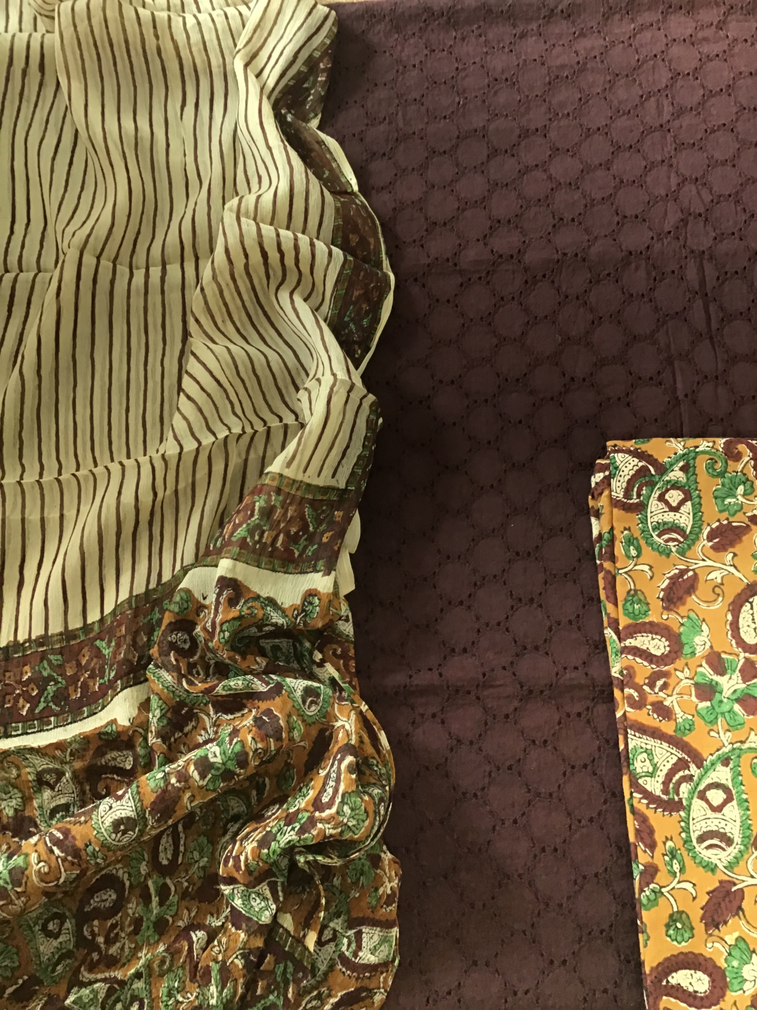 Pure Hakoba Cotton Embroidered Suit - Brown