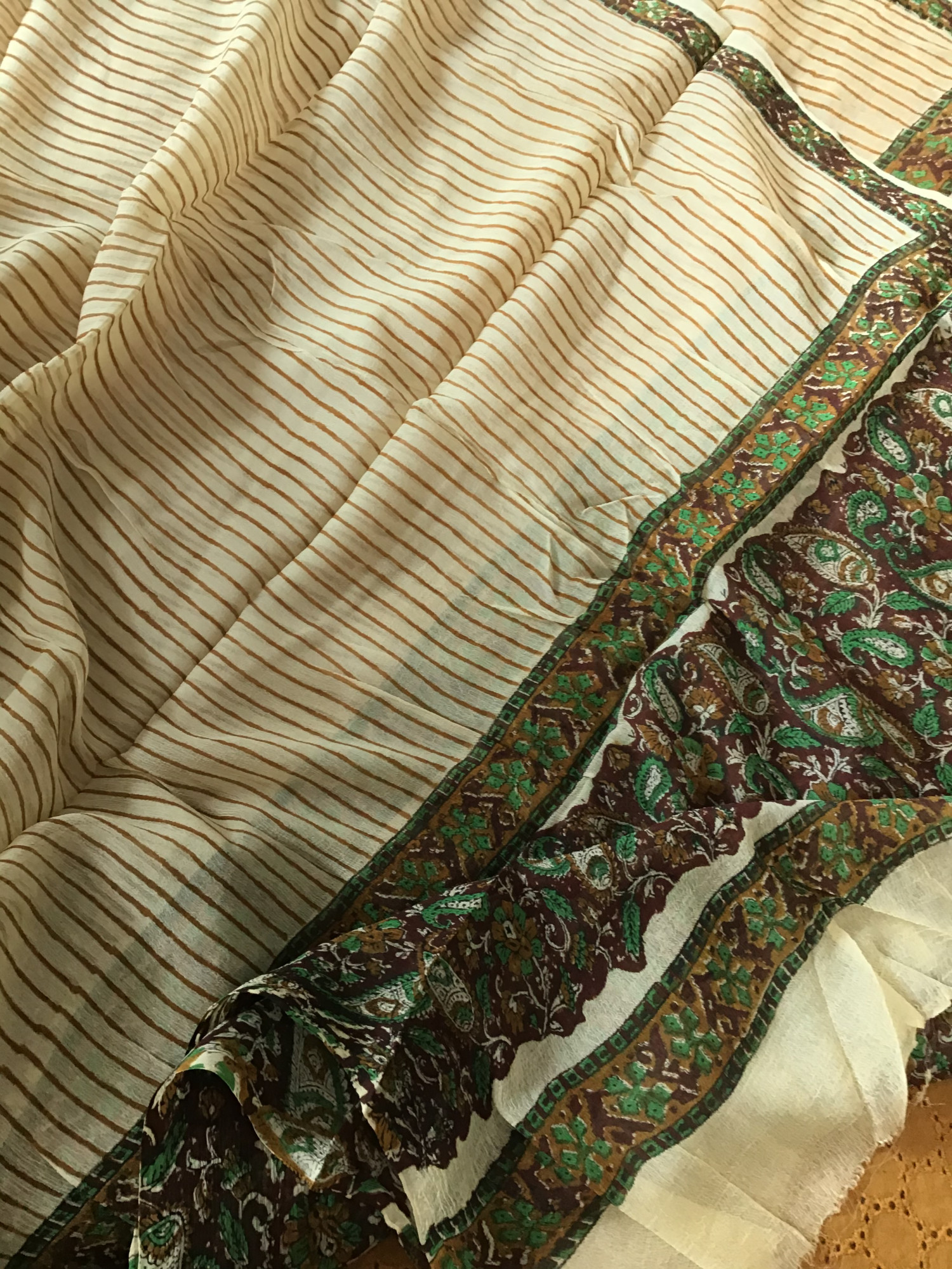 Pure Hakoba Cotton Embroidered Suit - LightBrown