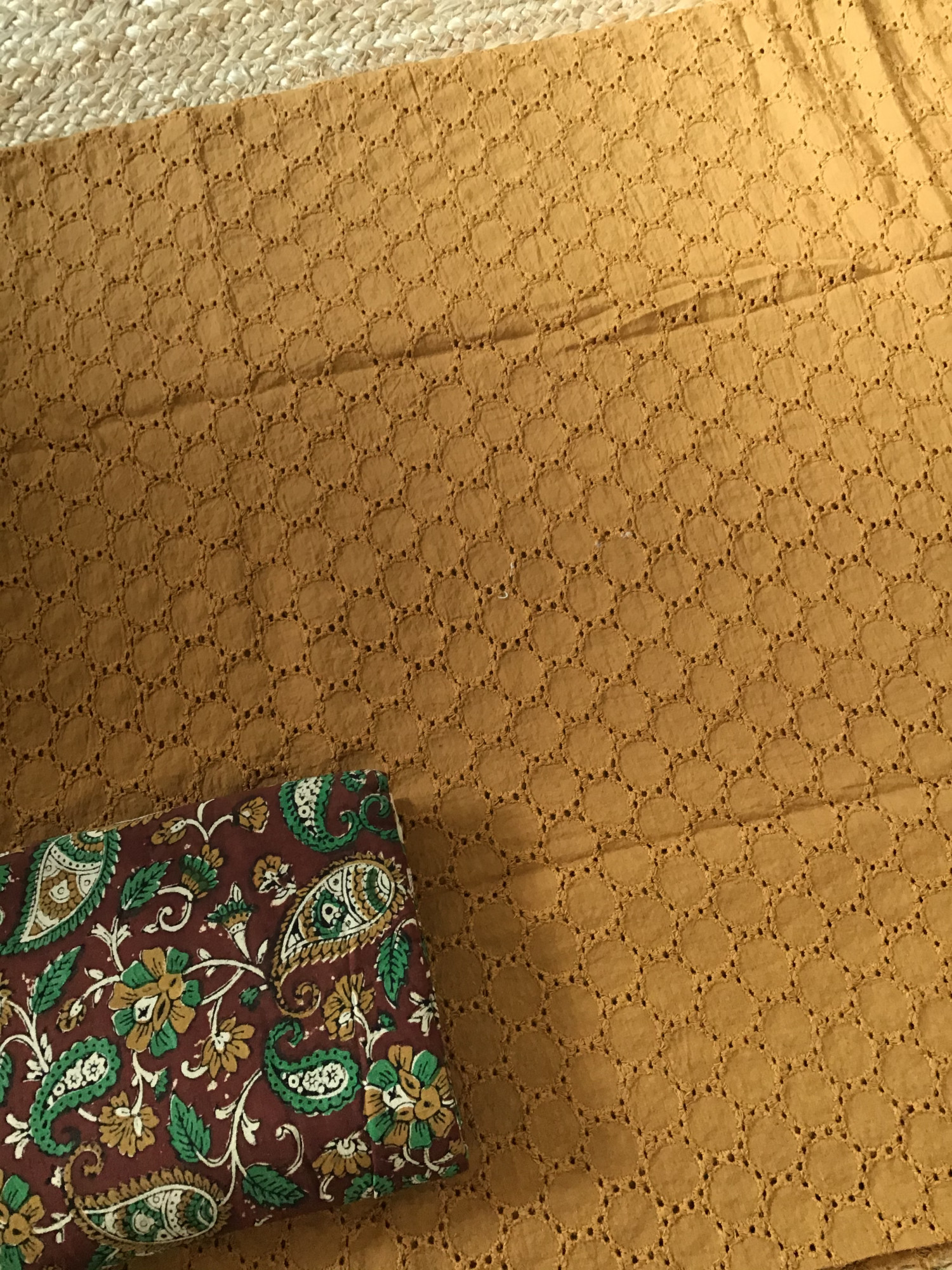 Pure Hakoba Cotton Embroidered Suit - LightBrown