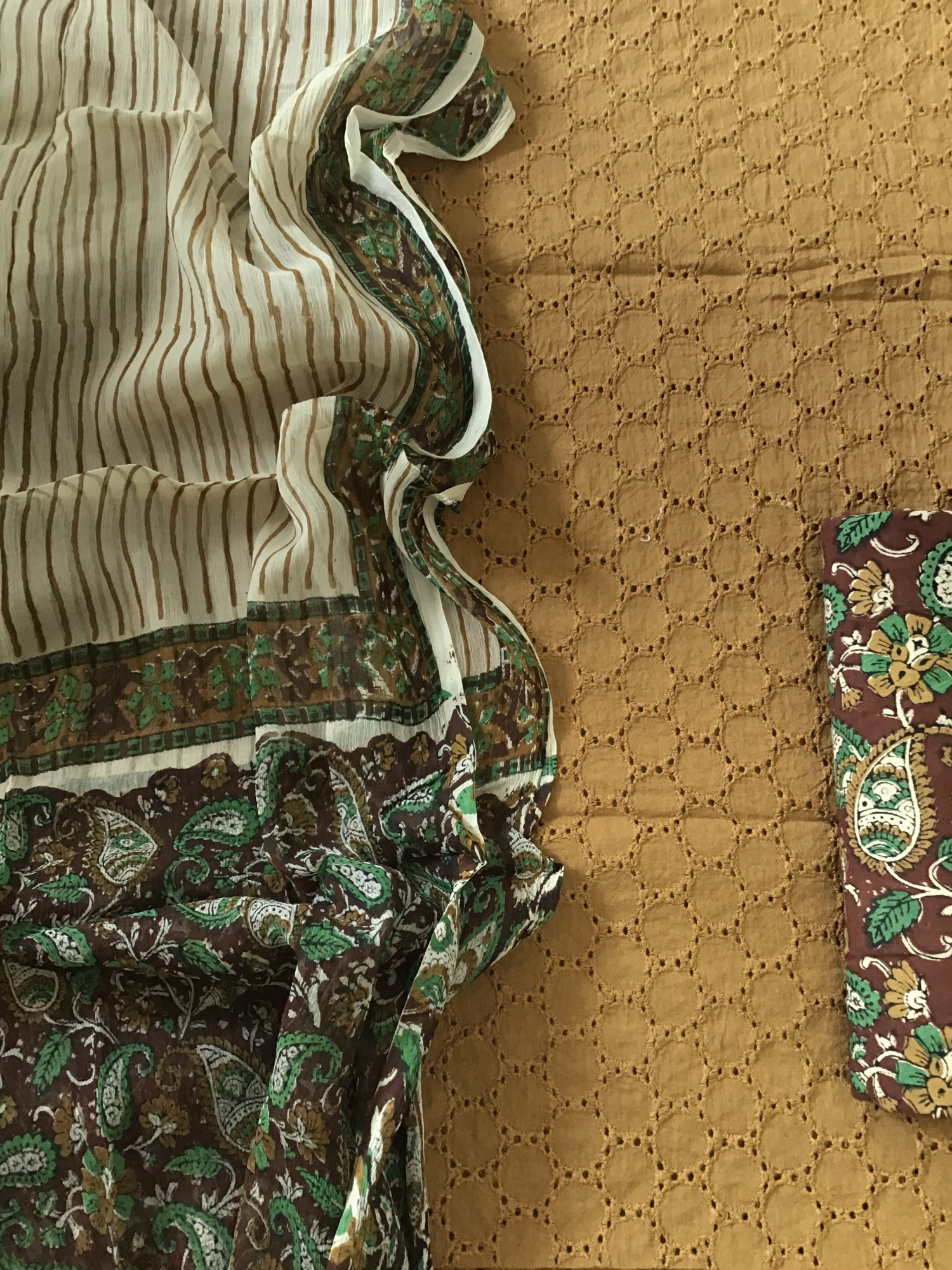 Pure Hakoba Cotton Embroidered Suit - LightBrown