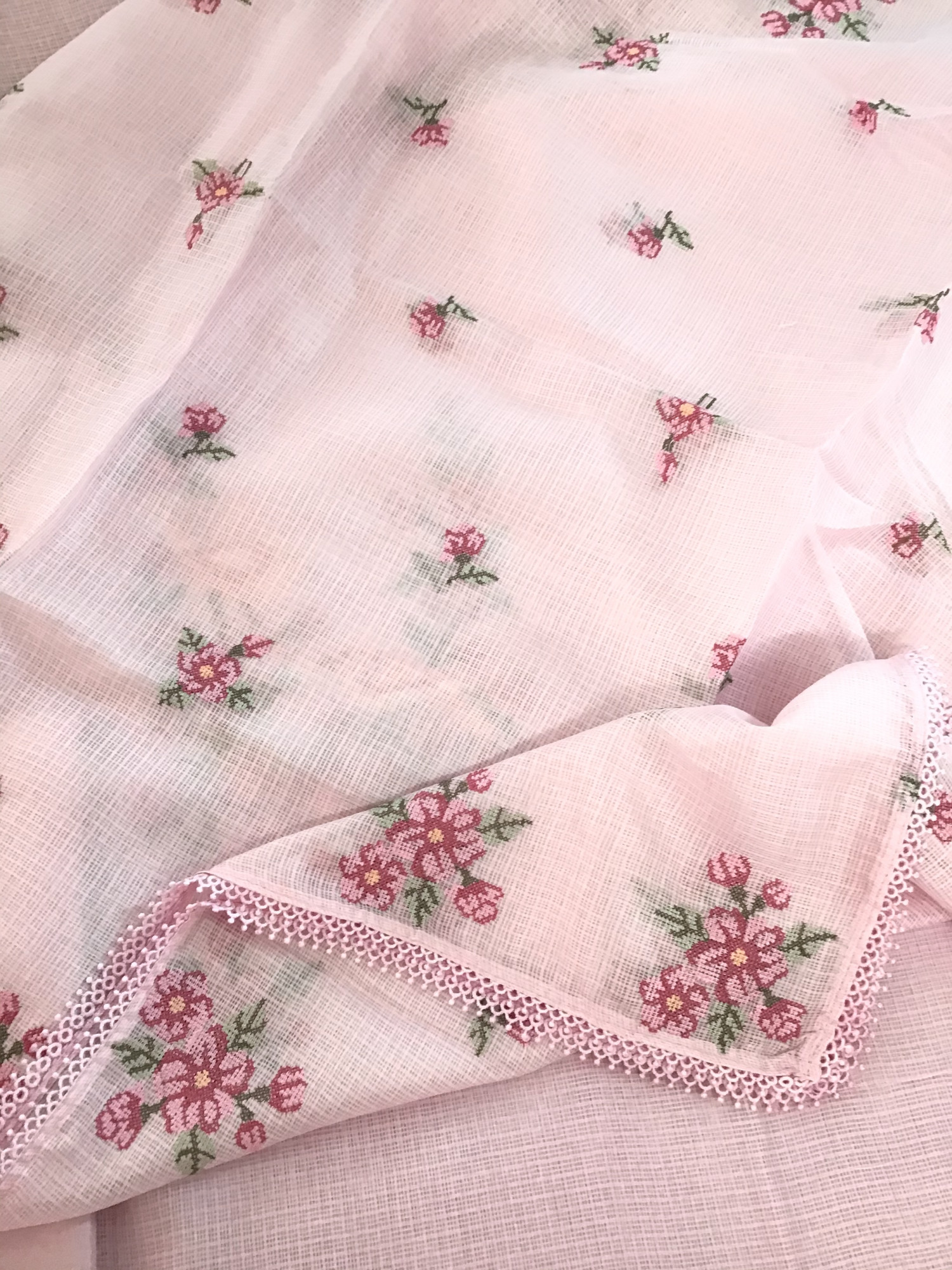 Soft Kota SilkEmbroidered Suit - Pink