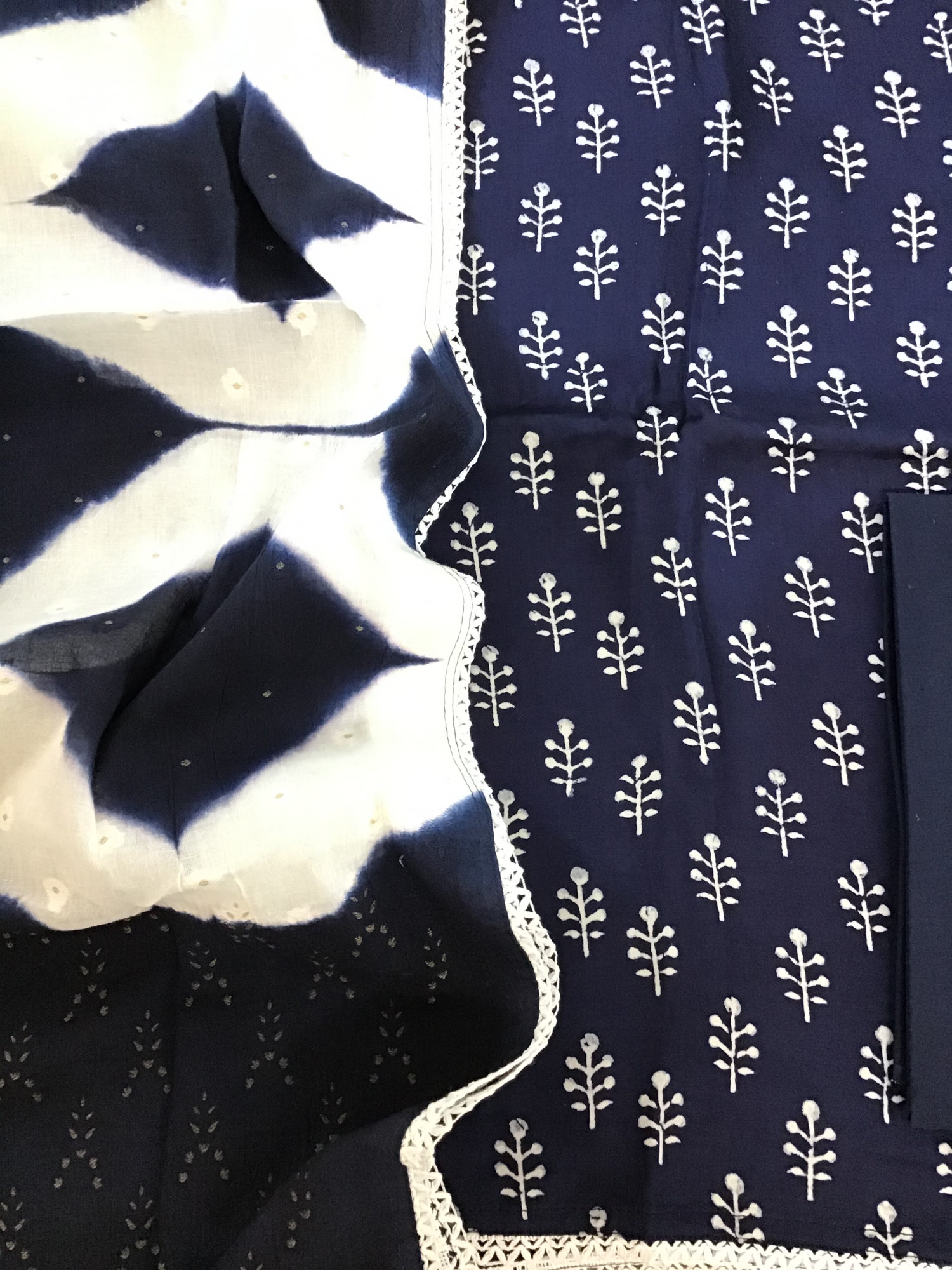 Pure Modal Printed Suit - Blue