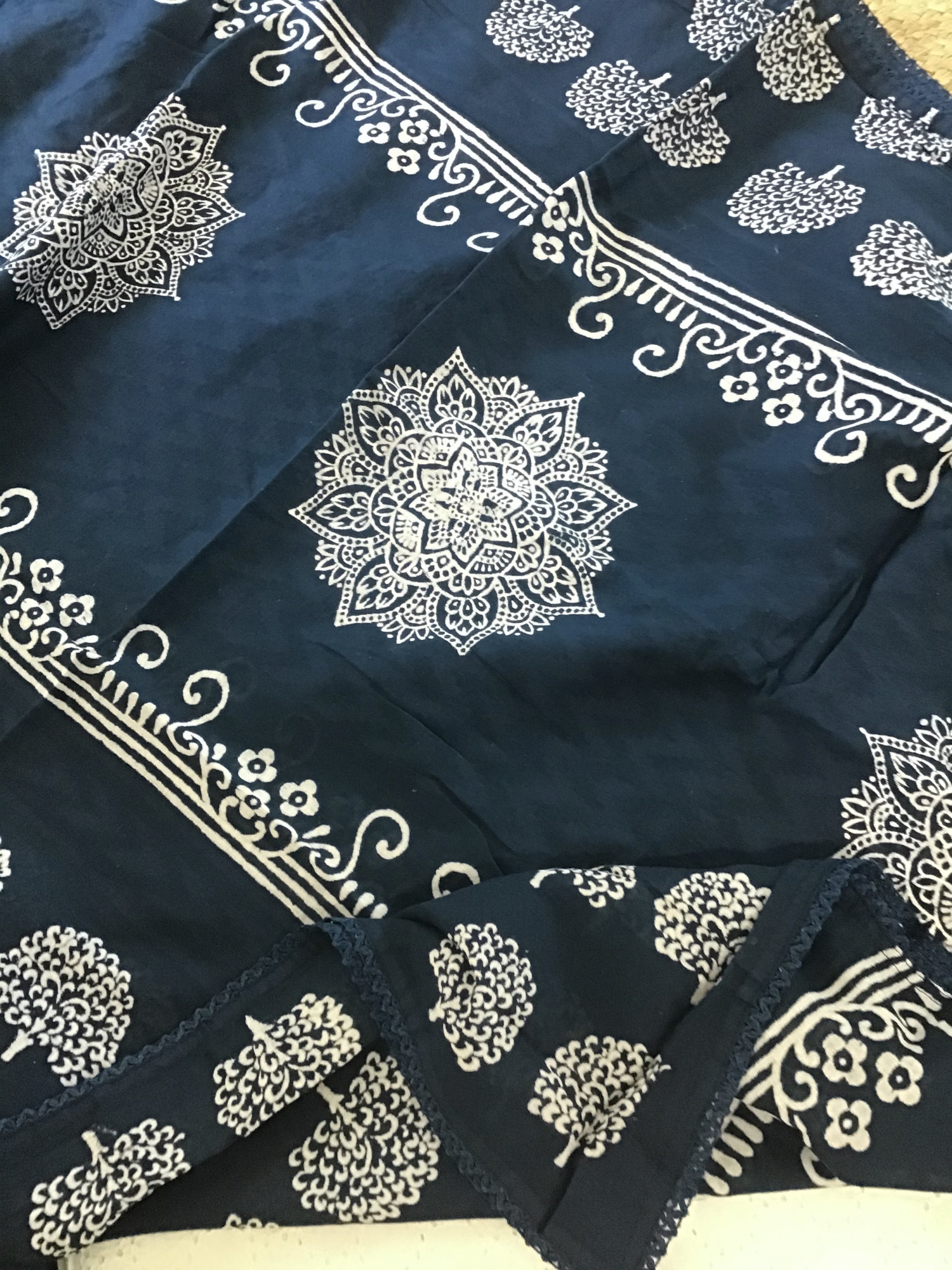 Pure Cotton Printed Embroidered Suit - White