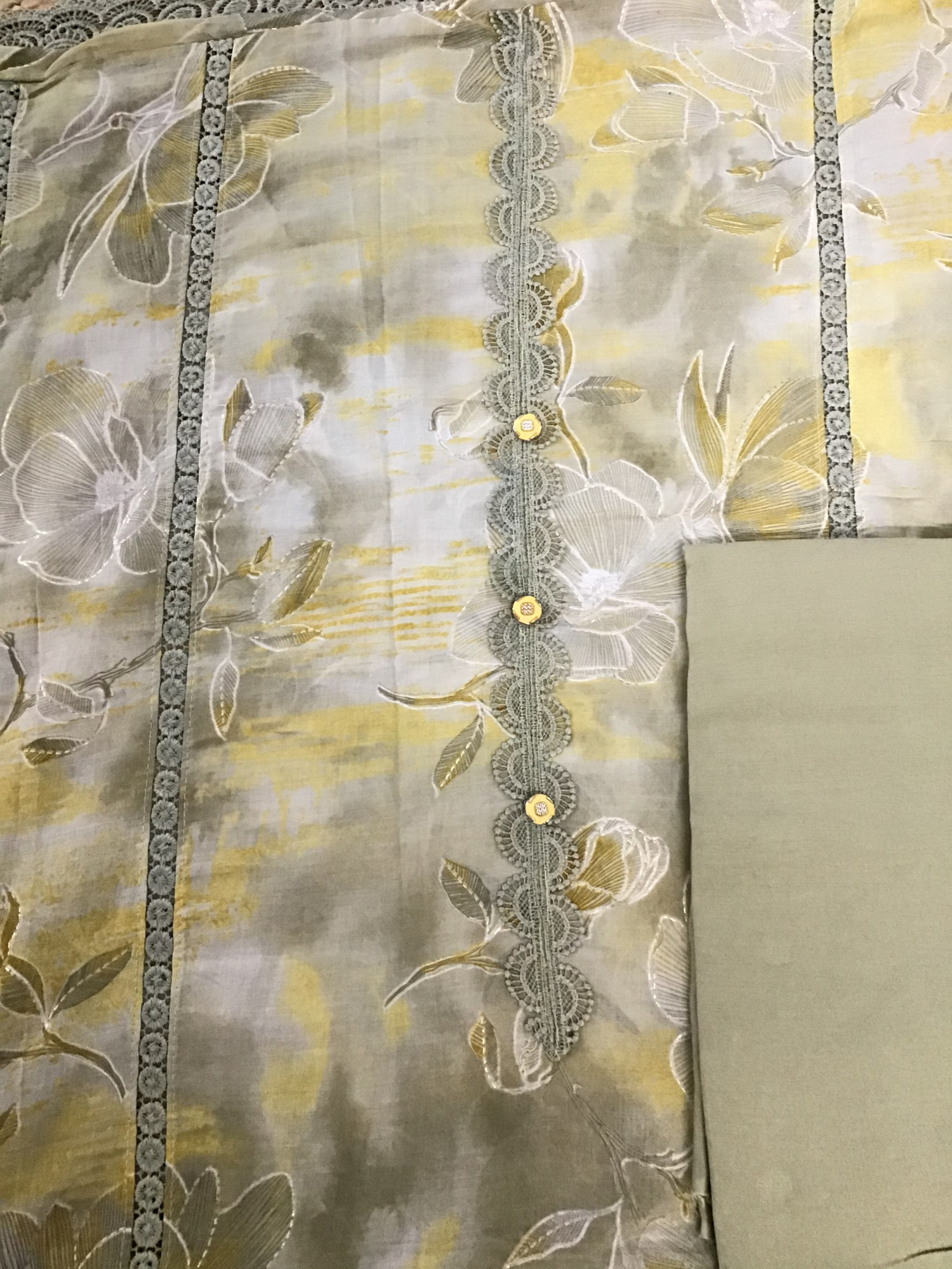 Soft Lawn Cotton Printed Embroidered Suit - Yellow