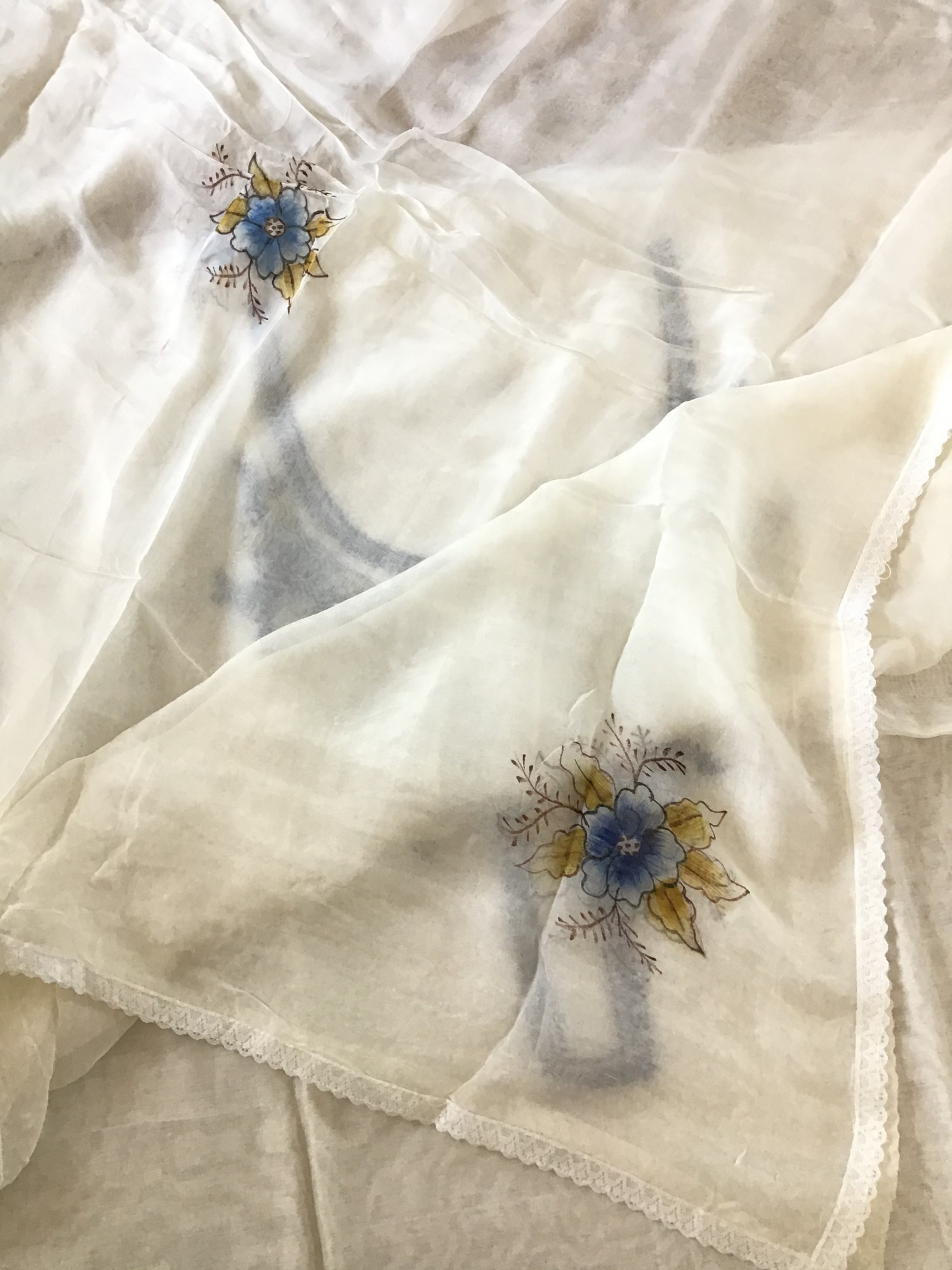 Pure Chanderi Printed Embroidered Suit - White