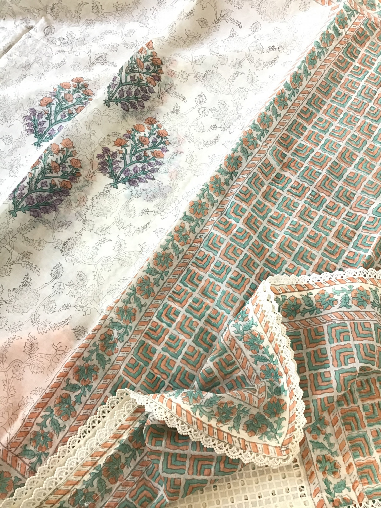 Pure Cotton Printed Embroidered Suit - Offwhite