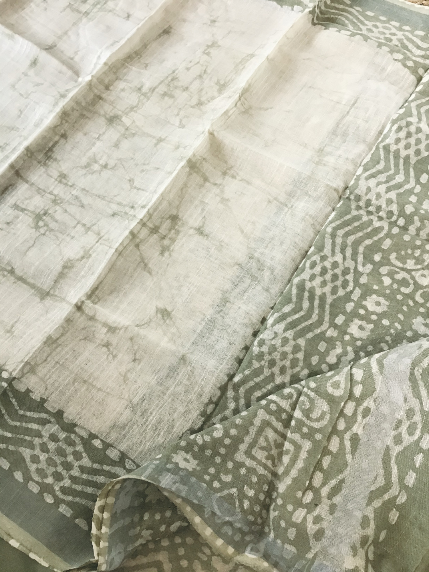 Pure Linen Jute Cotton Suit - Green