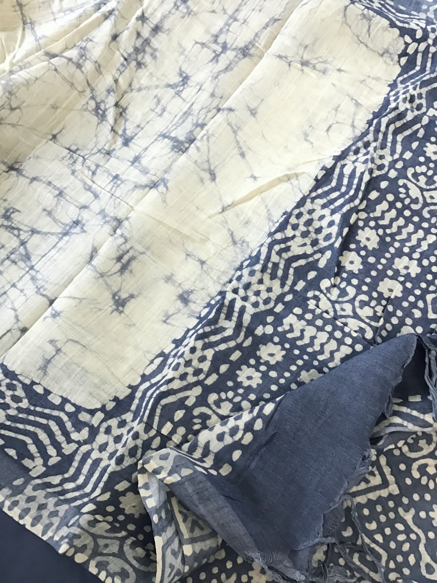 Pure Linen Jute Cotton Suit - Blue