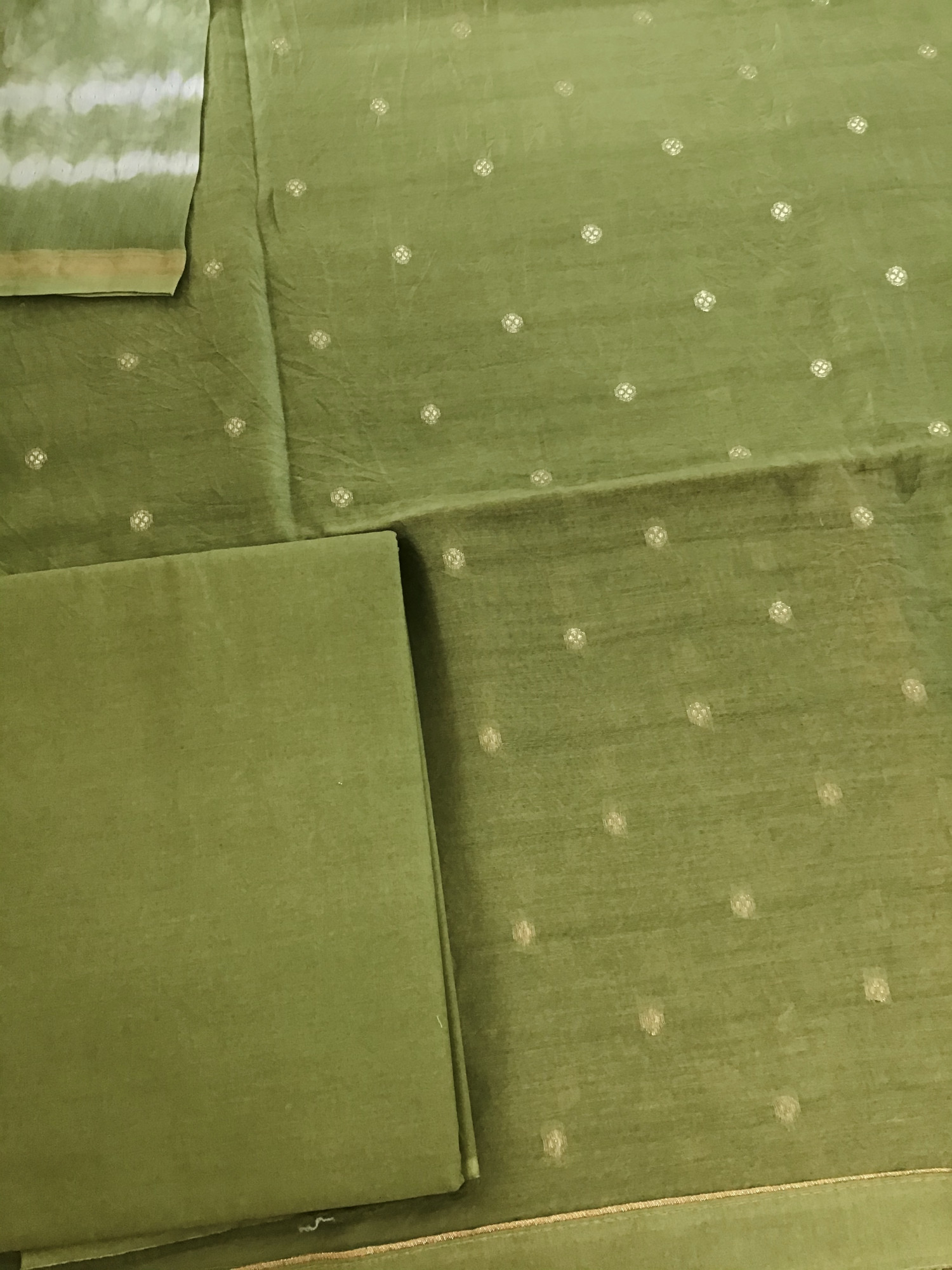 Pure Chanderi Banarasi Weaved Suit - Green