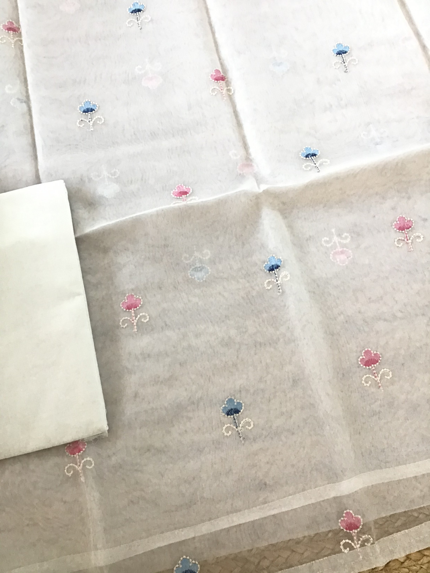 Soft Organza Embroidered Suit - White