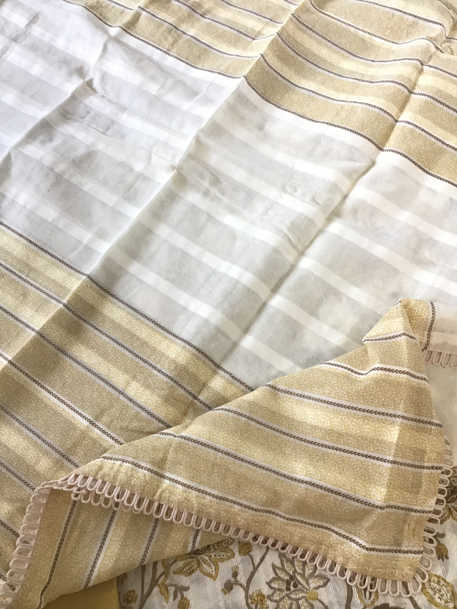 Pure Cotton Printed Embroidered Suit - WhiteYellow