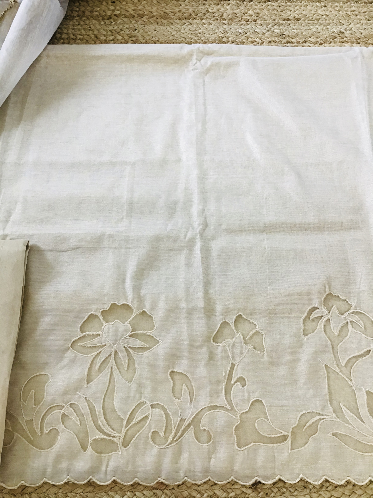 Soft Tissue Chanderi Embroidered Suit - Beige