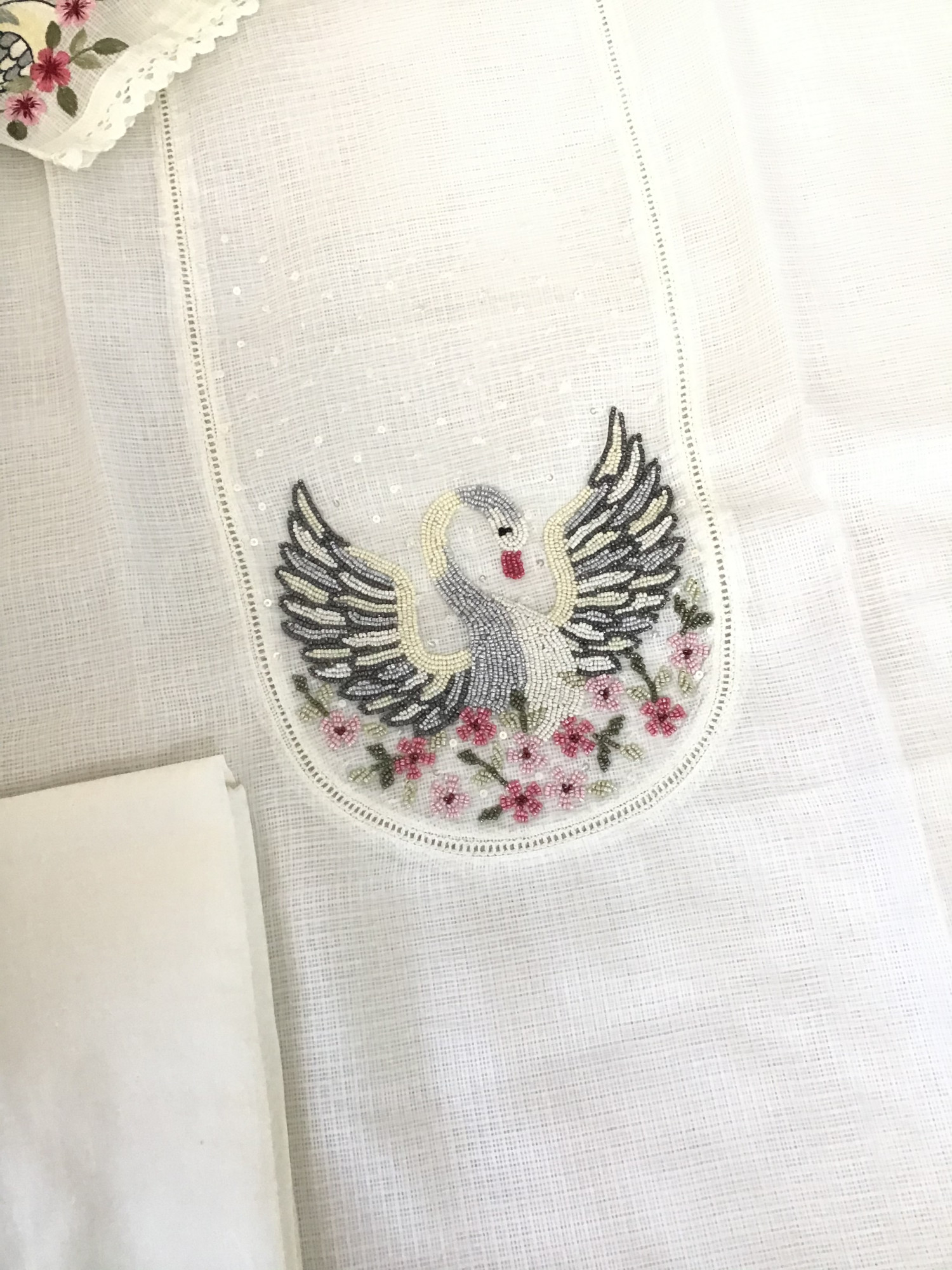 Soft Kota Silk Embroidered Suit - White