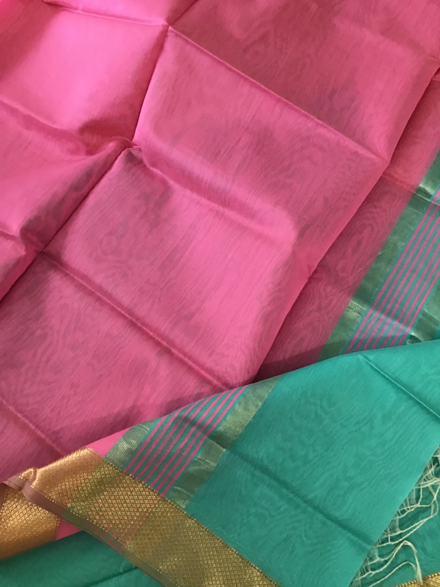 Pure Maheshwari Self Weaved Suit - Blue