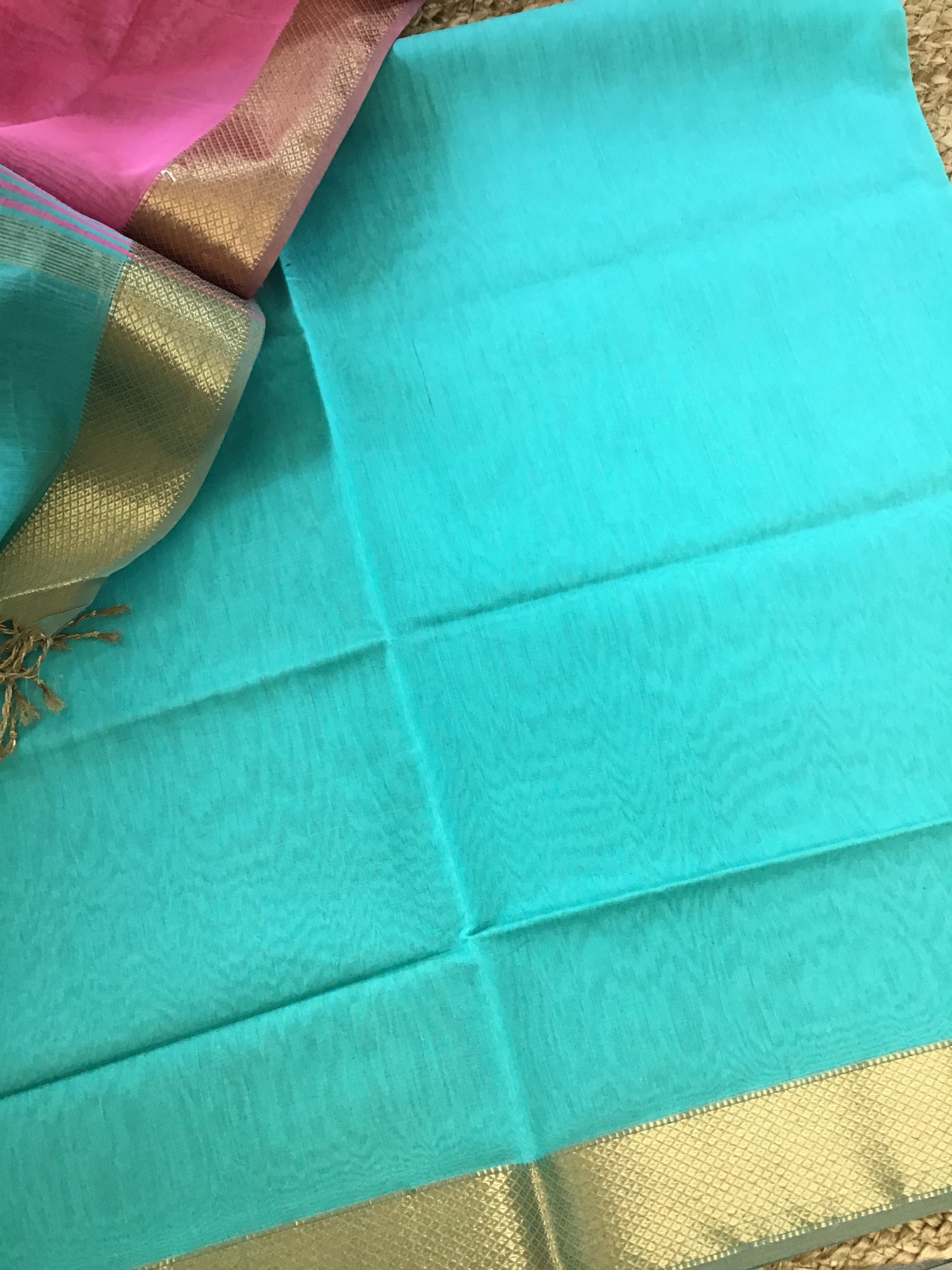 Pure Maheshwari Self Weaved Suit - Blue