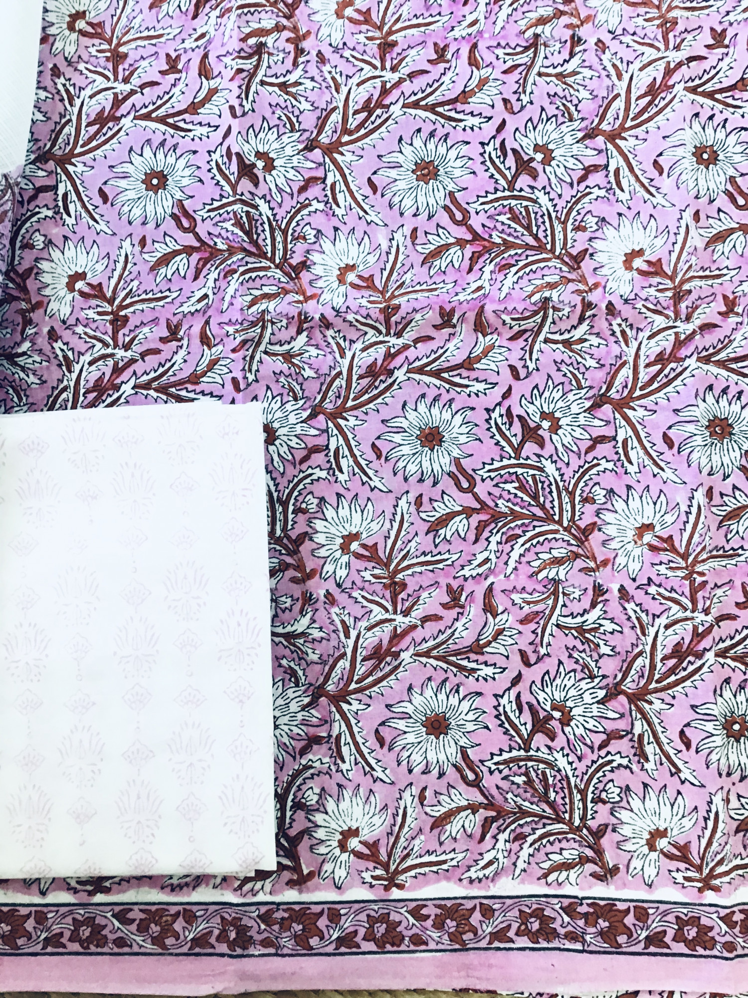 Pure Cotton Printed Suit - Pink