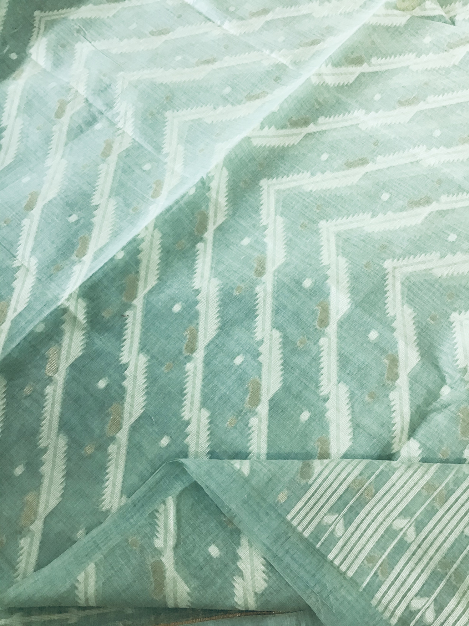 Soft Slub Chanderi Jamdani Weaved Suit - Blue