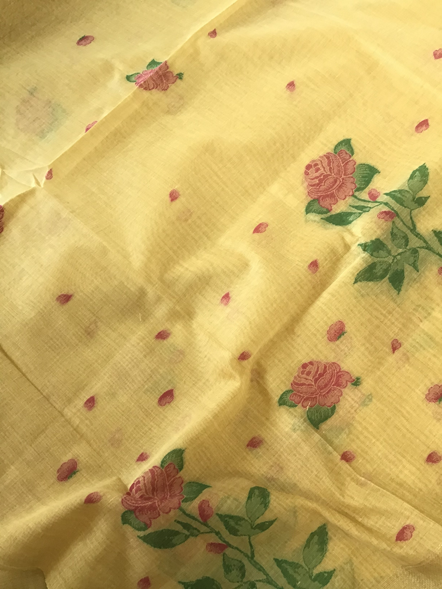 Soft Slub Chanderi Jamdani Weaved Suit - Yellow