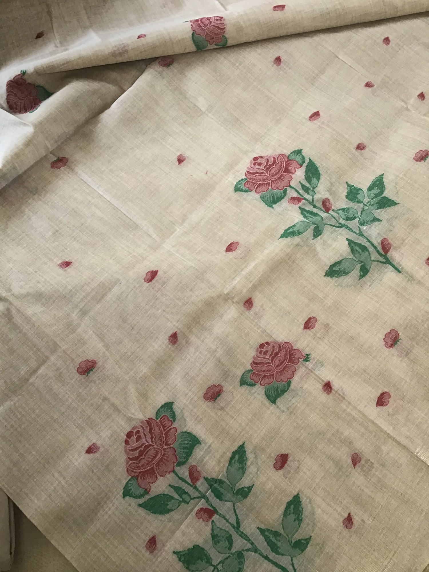 Soft Slub Chanderi Jamdani Weaved Suit - Brown