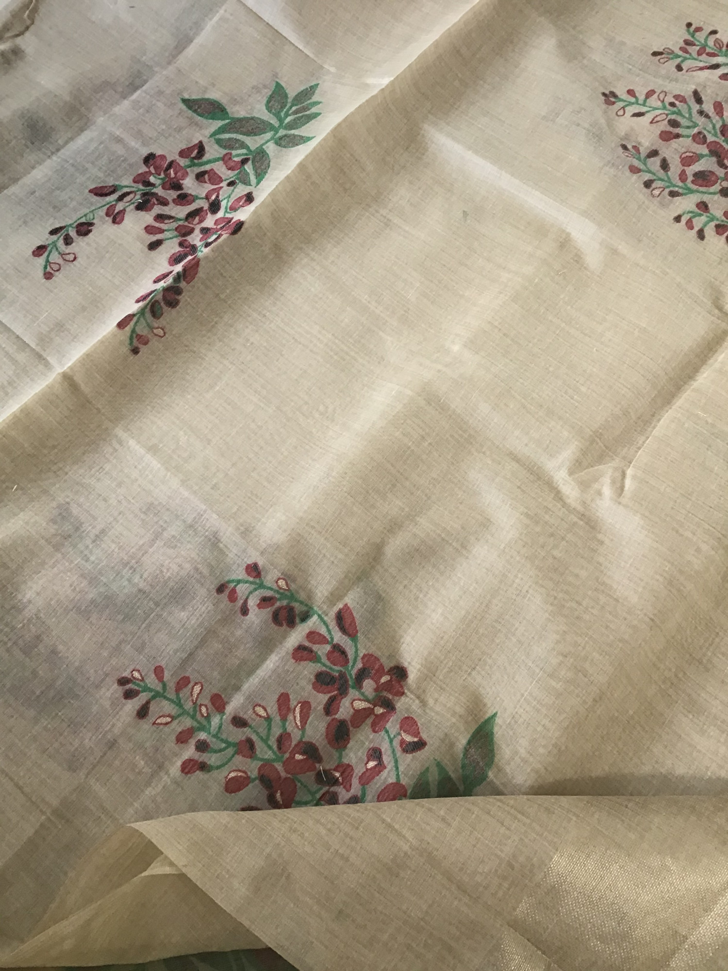 Soft Slub Chanderi Jamdani Weaved Suit - Brown