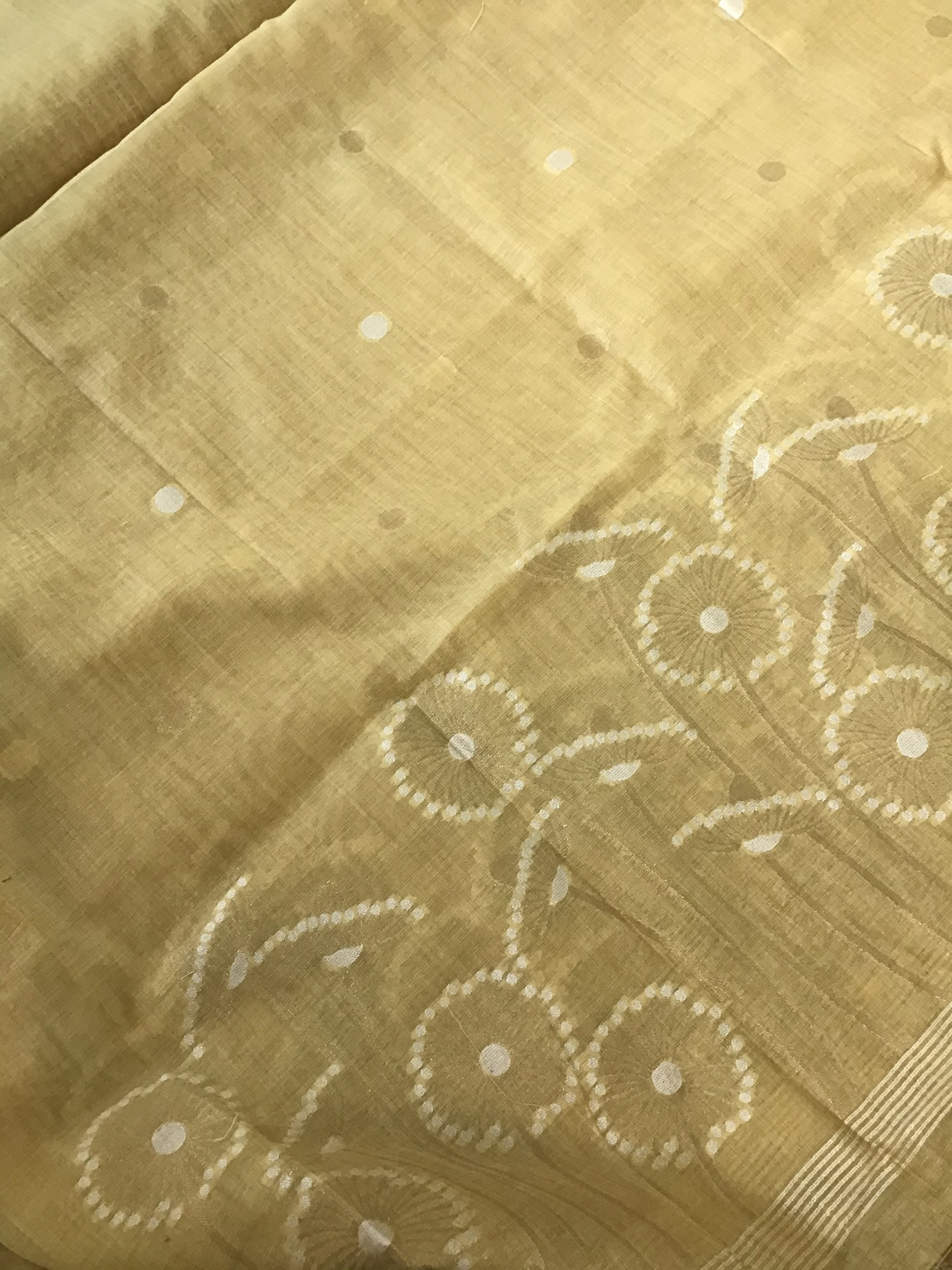 Soft Slub Chanderi Jamdani Weaved Suit - Yellow