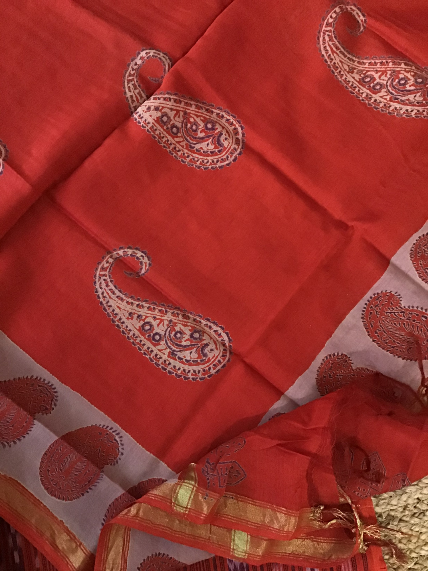 Pure Cotton Printed Suit - Red