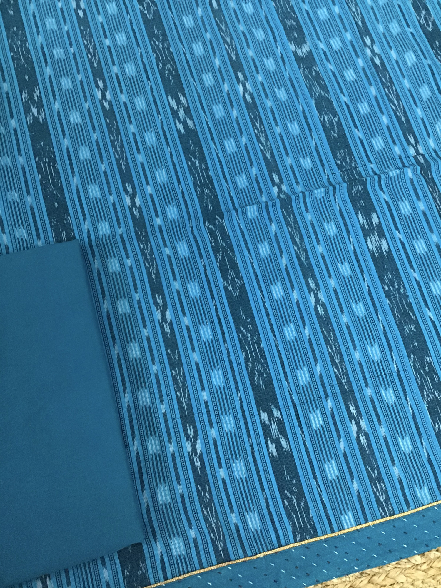 Pure Cotton Printed Suit - Blue