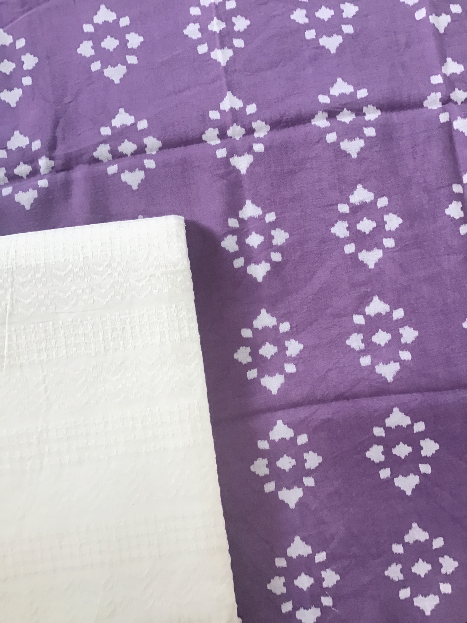 Pure Muslin Silk Printed Suit - Purple