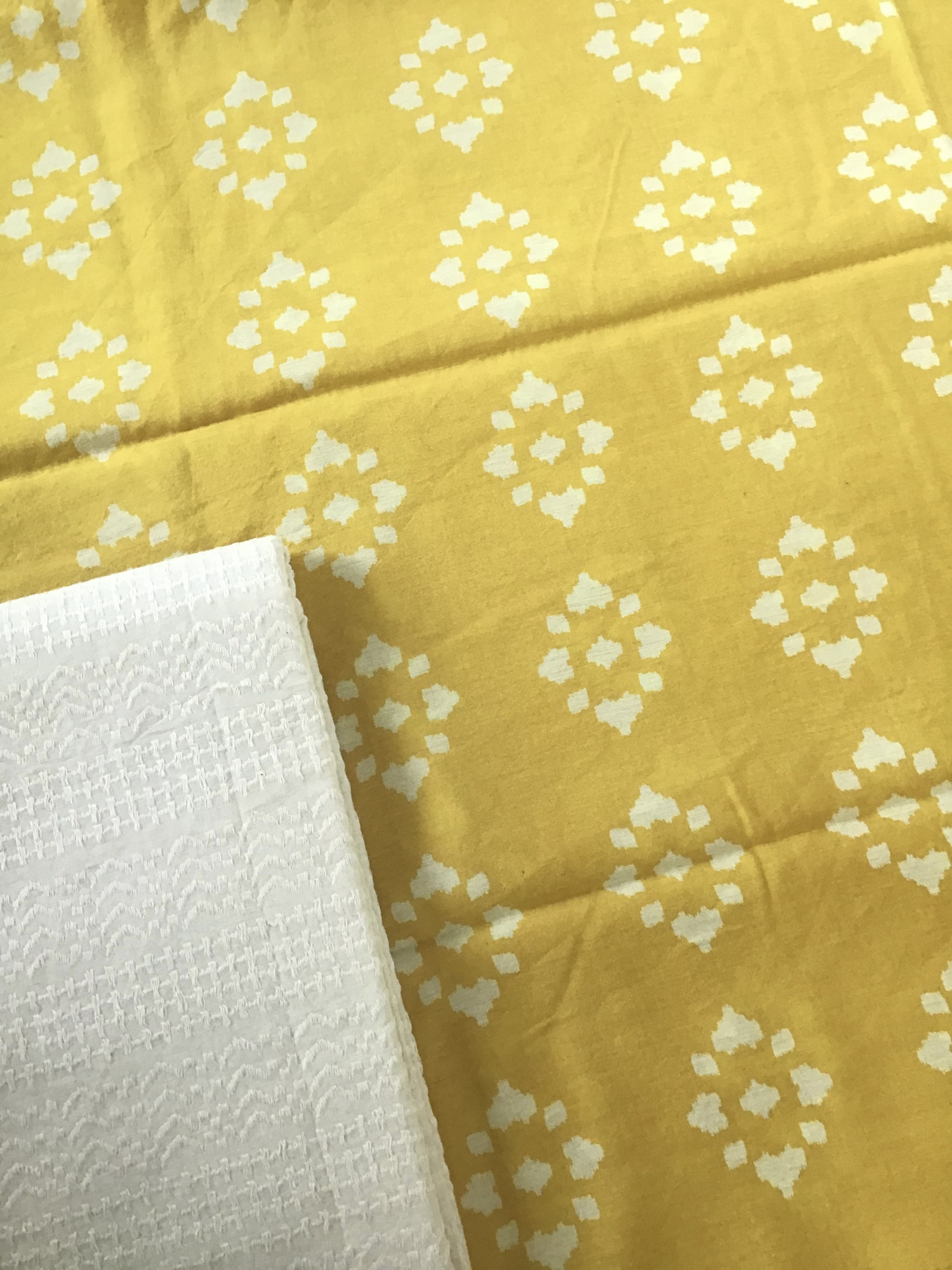 Pure Muslin Silk Printed Suit - Yellow