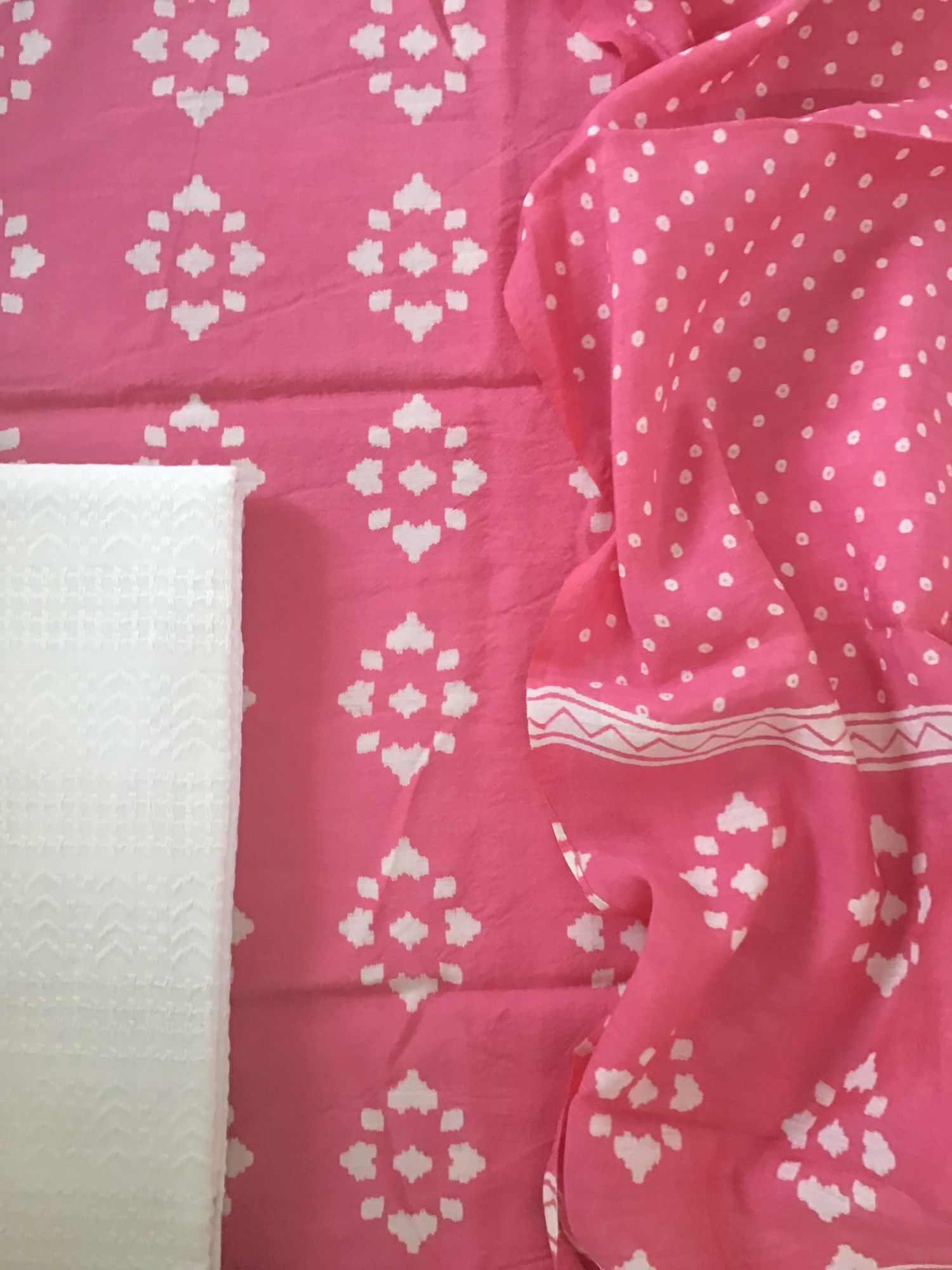 Pure Muslin Silk Printed Suit - Pink