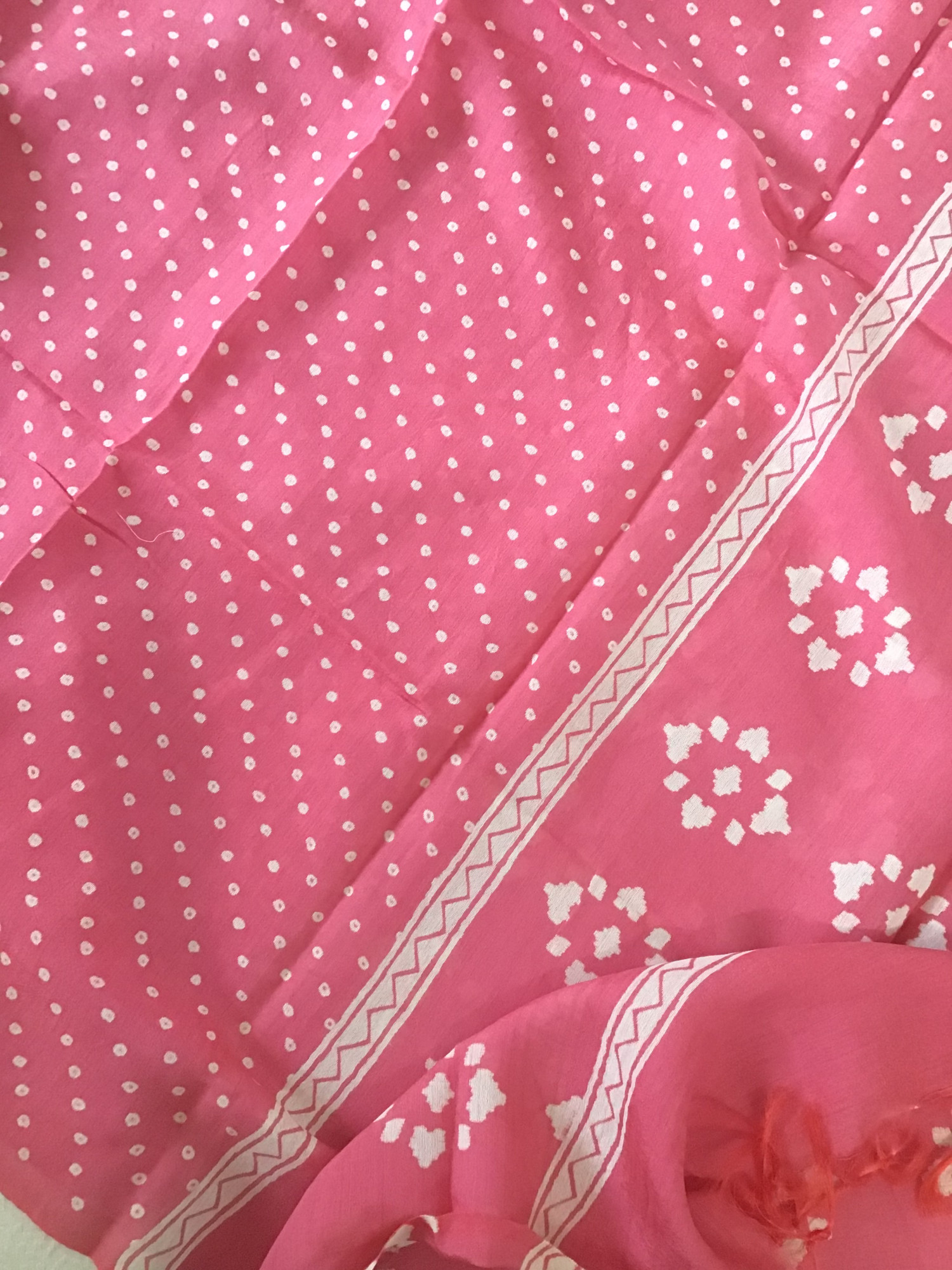 Pure Muslin Silk Printed Suit - Pink