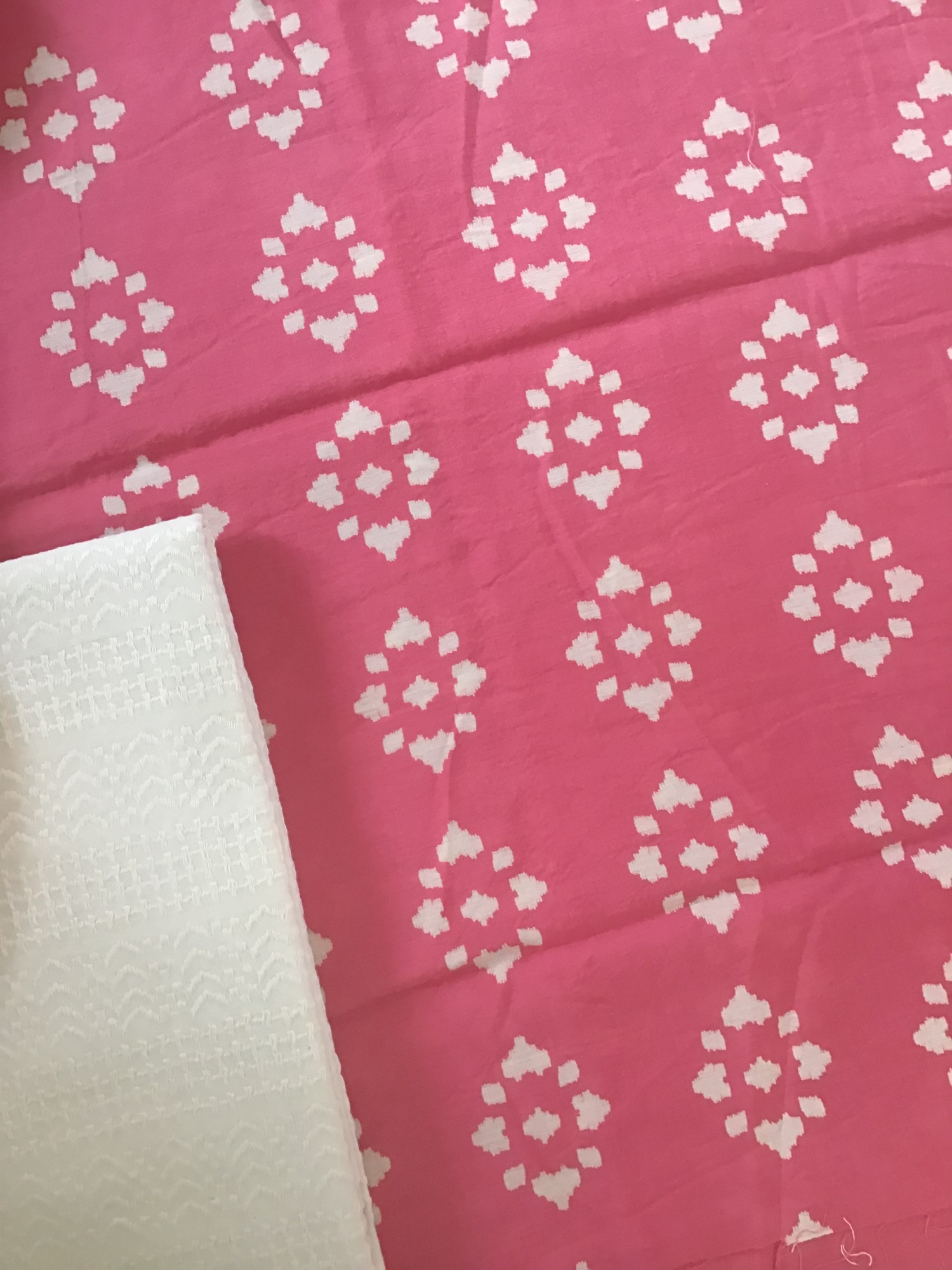 Pure Muslin Silk Printed Suit - Pink