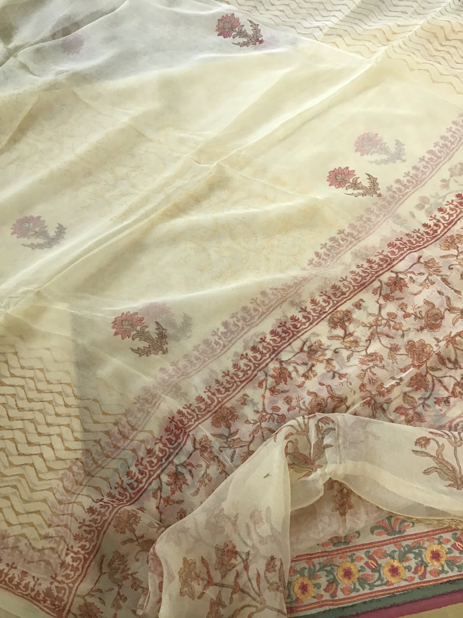 Pure Cotton Embroidered Suit - Yellow